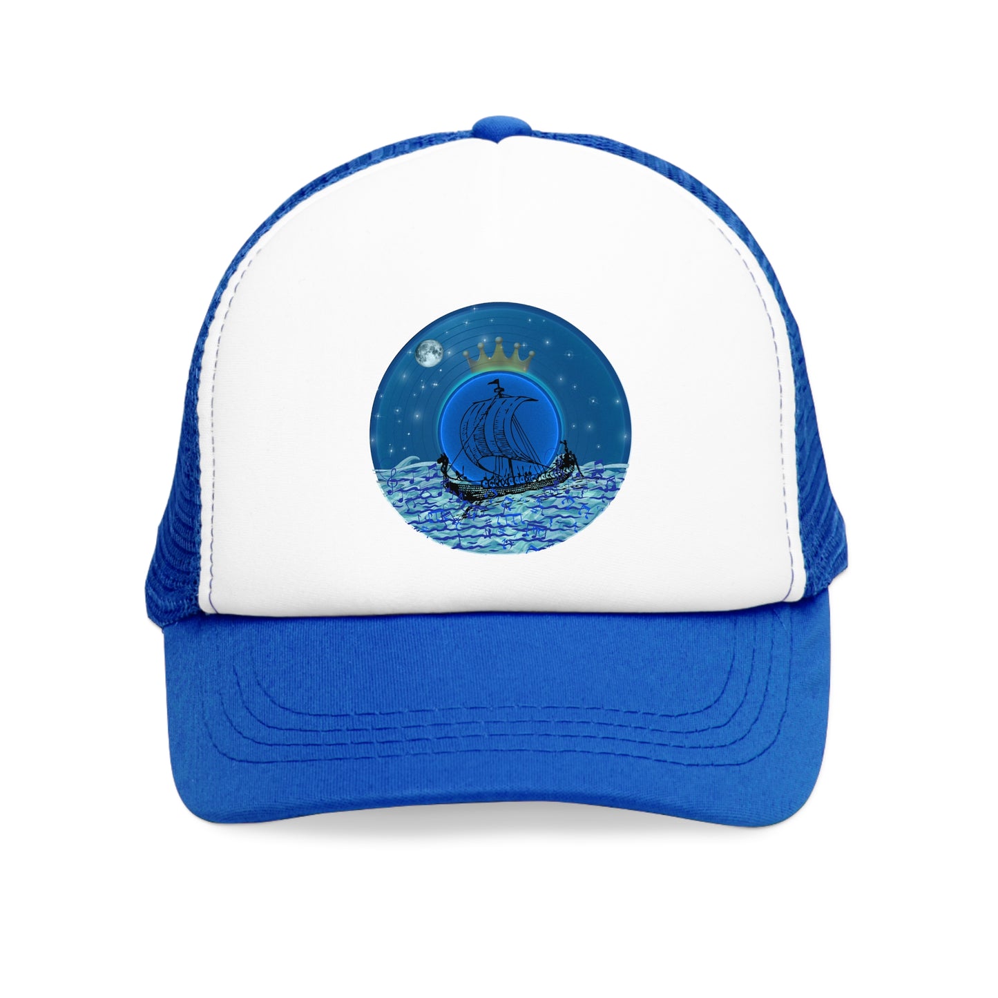 Lumpy Trucker Hat - "Stately Donut of the Prince" - blue