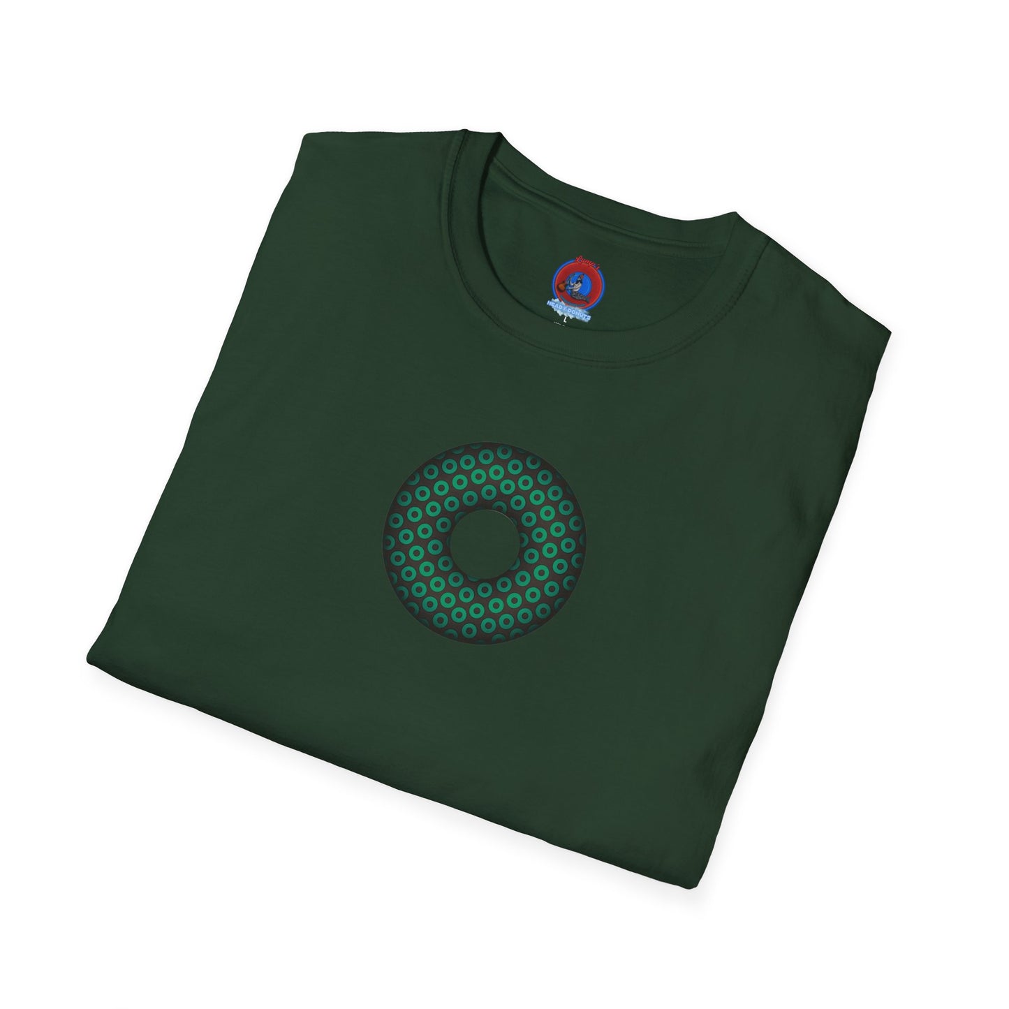 Plain Donuts/Unisex Soft-Style - "Plain Paradoxical Grided Donuts" - green/dark gray donuts