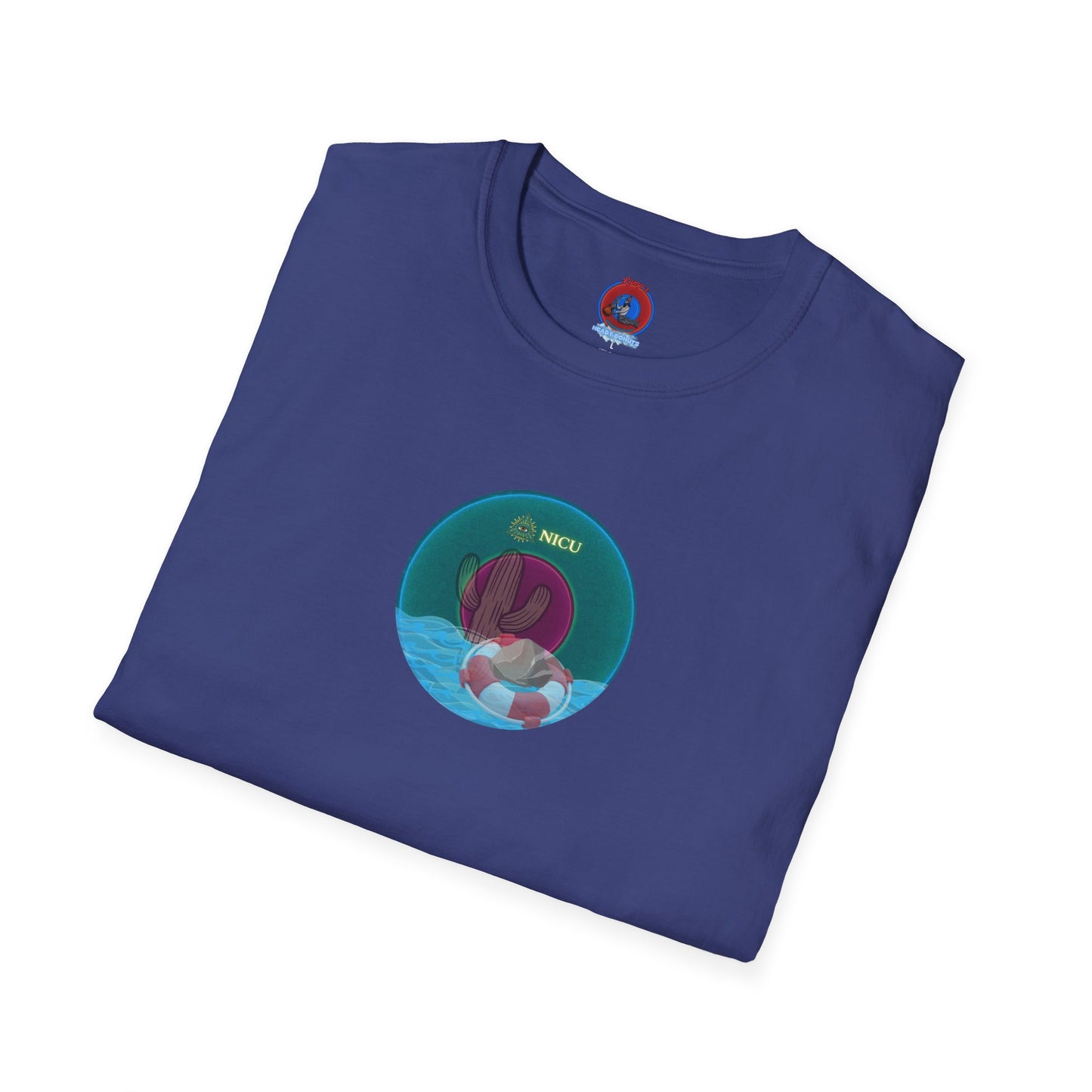 Classic Donut Tee - Unisex Soft-Style - "Masonic Donut of Rites" - series 1.0  - vivid dark teal donut