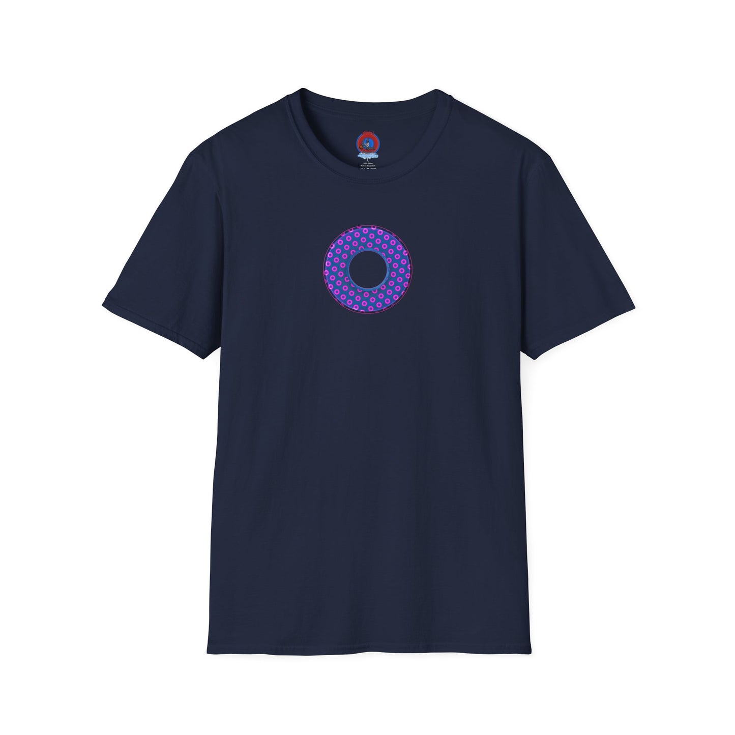 Plain Donuts/Unisex Soft-Style - "Plain Electric Paradoxical Donuts" - pink/dark blue donuts