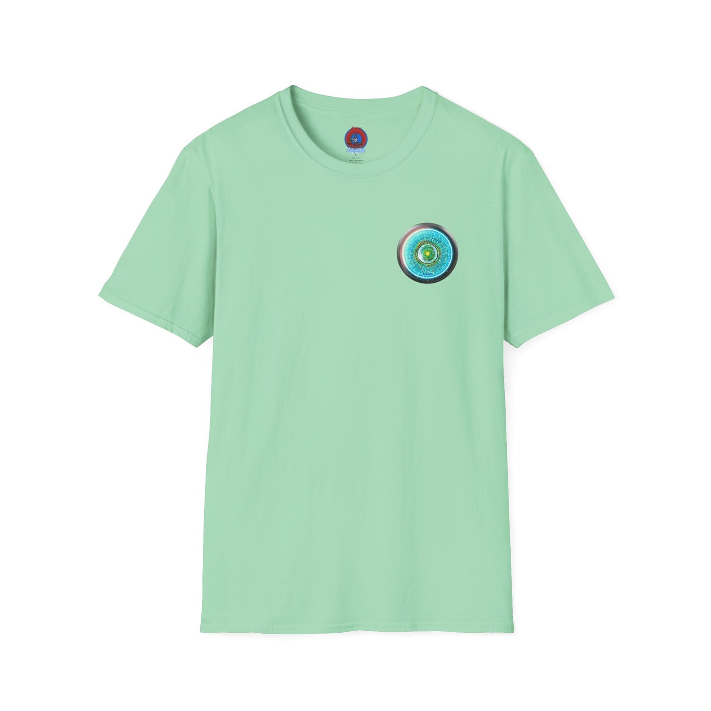 Classic Donut Tee - Unisex Soft-Style - "Donut of Life Tee" - vivid turquoise tube donut - variant 3
