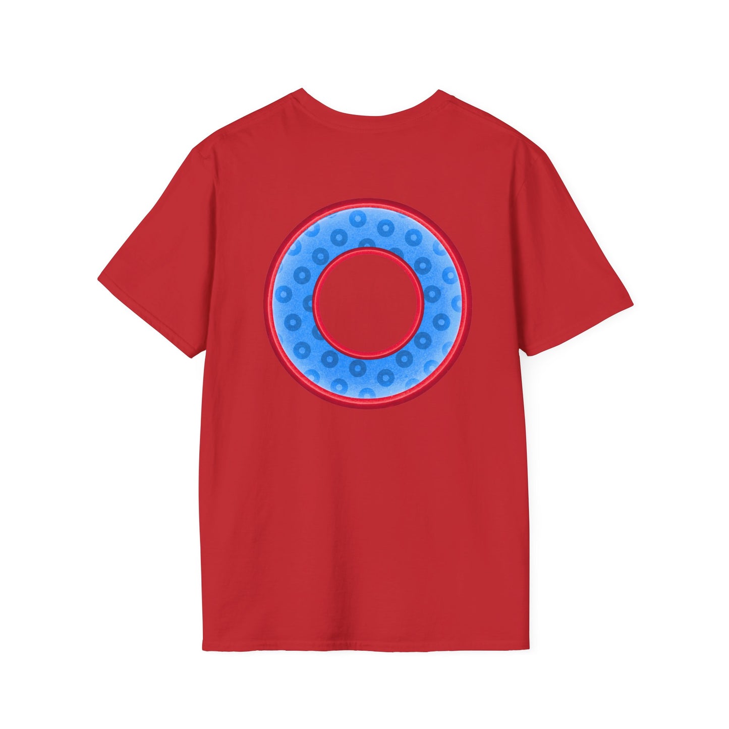 Plain Donuts/Unisex Soft-Style - "Plain Wide Mouthed Paradoxical Donuts" - light blue/red donuts