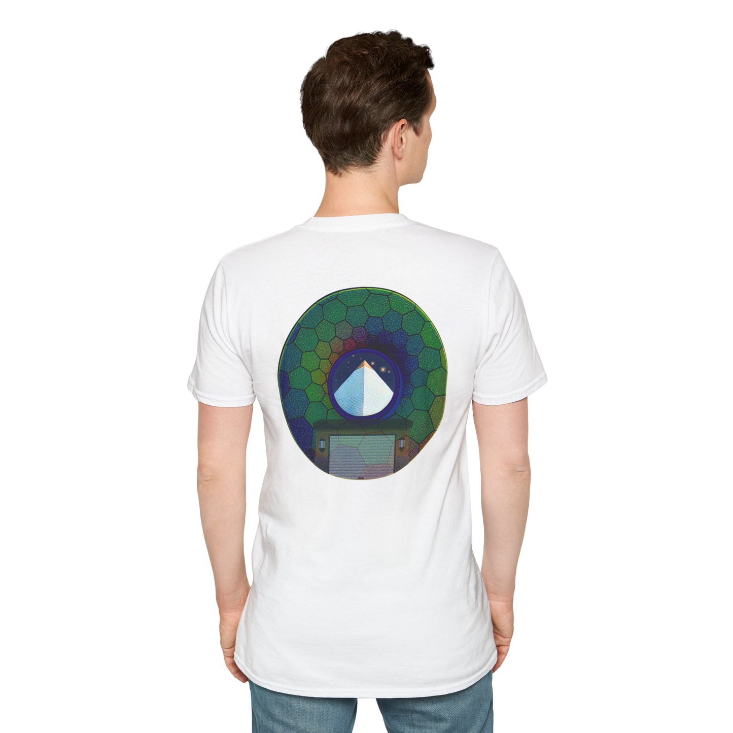 Classic Donut Tee - Unisex Soft-Style - "Limestone Donuts so Large" - variant 8 - green hexadonut w/garage