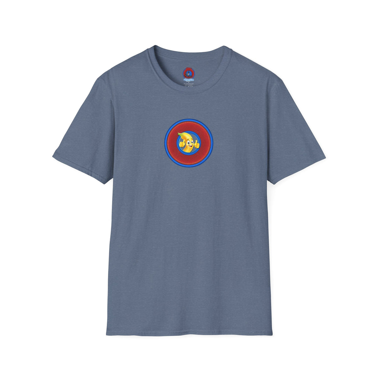 Classic Donut Tee - Unisex Soft-Style - "Dis sheet, it's bananas!" - series 1.0 - variant 6 - traditional red/blue donut
