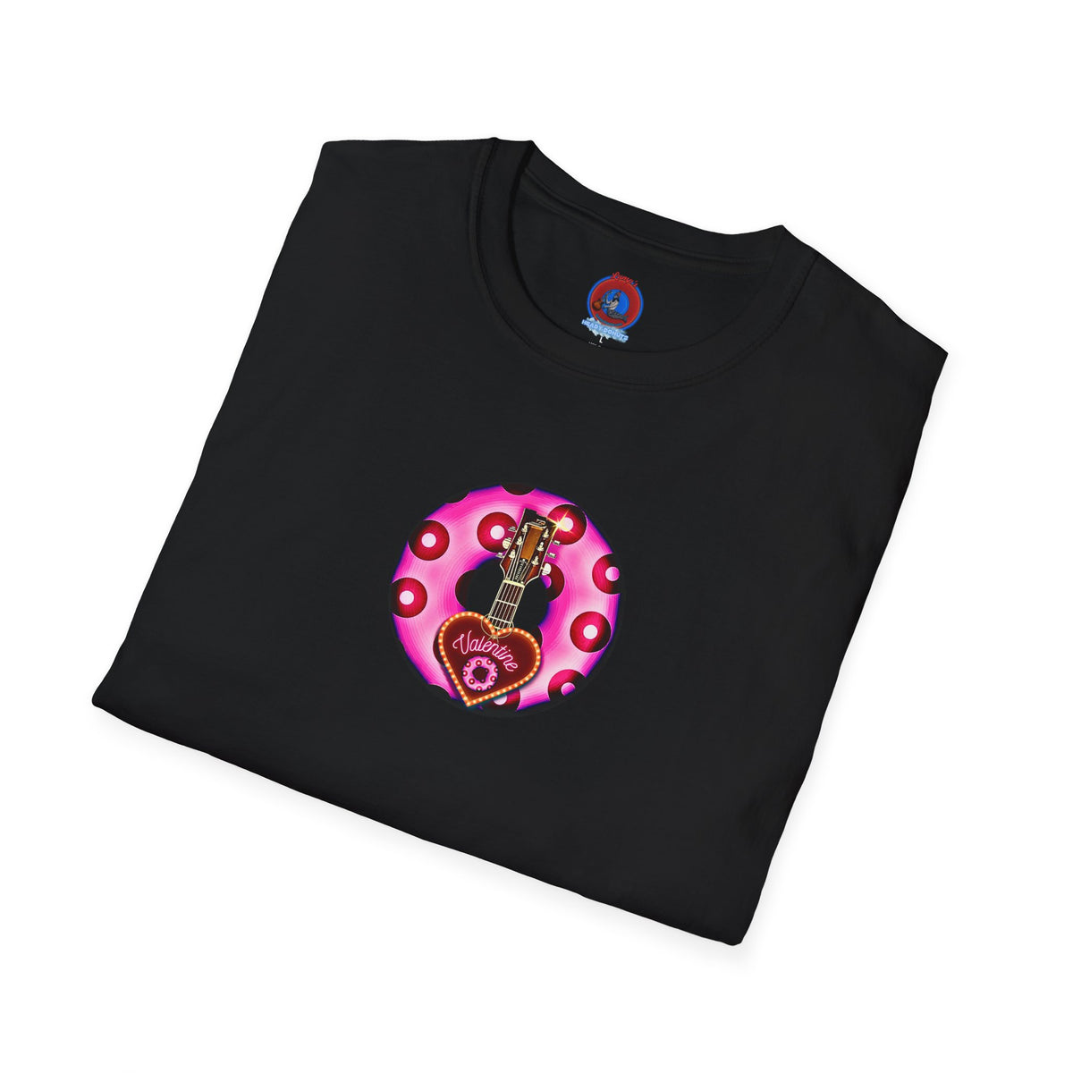 Classic Donut Tee - Unisex Soft-Style - "Would You Be My Donut?" - paradoxical bubblegum pink/red donut - variant 2