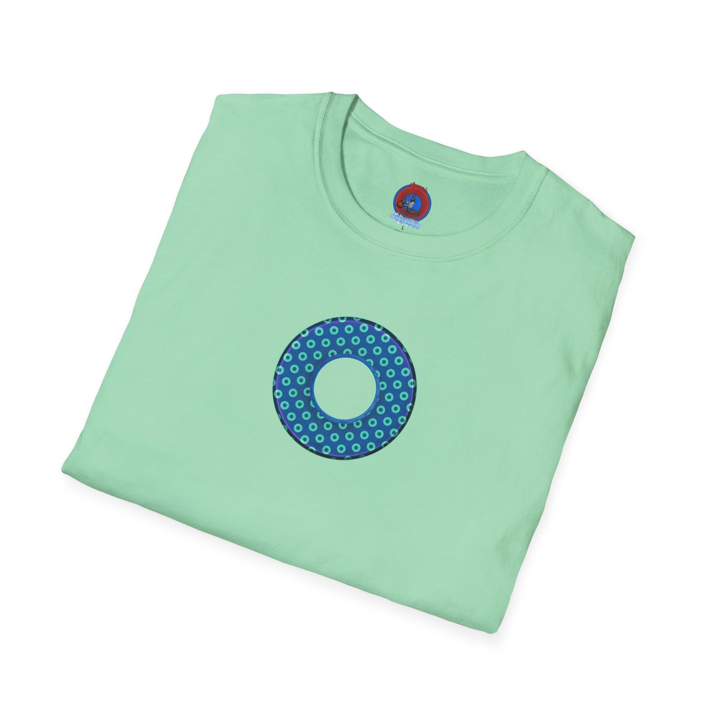 Plain Donuts/Unisex Soft-Style - "Plain Electric Paradoxical Donuts" - blue/seafoam green donuts