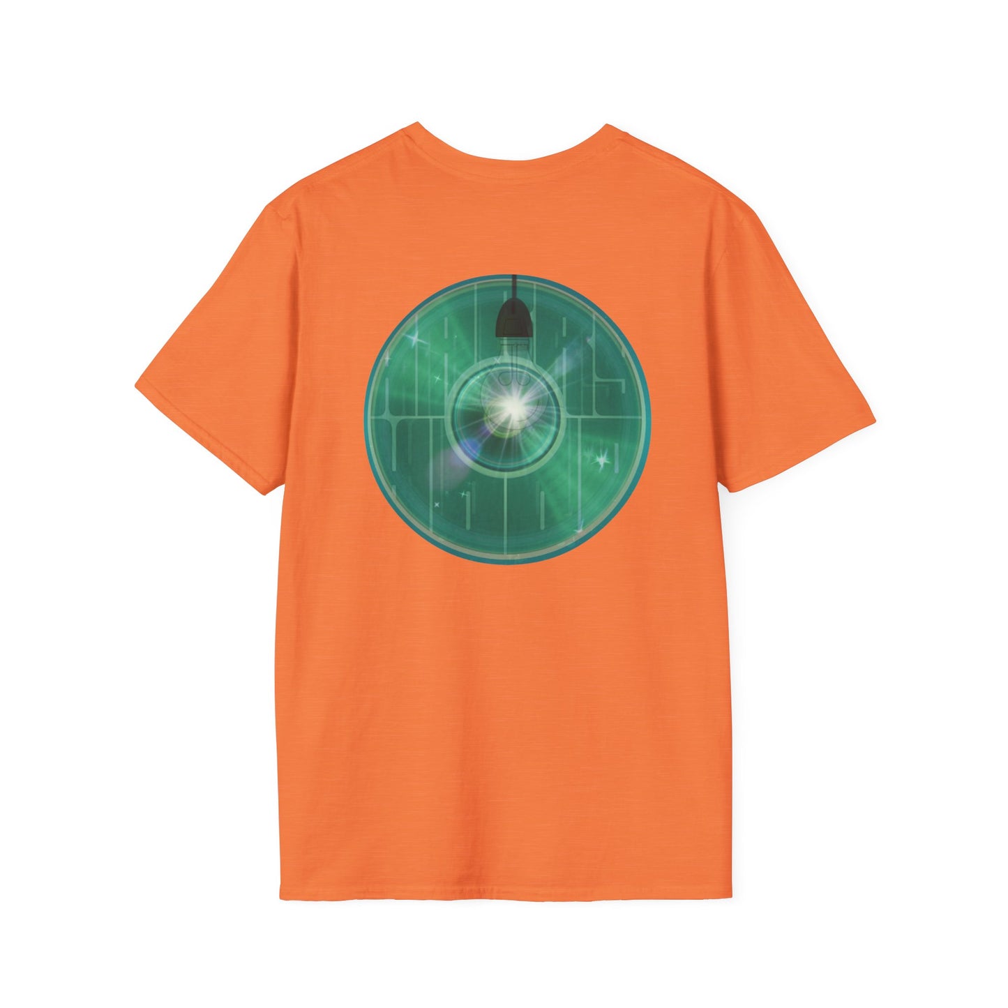 Classic Donut Tee - Unisex Soft-Style - "Harry's Hoodlum Donut" - series 1.0  - variant 4 - lights on/green donut(s)