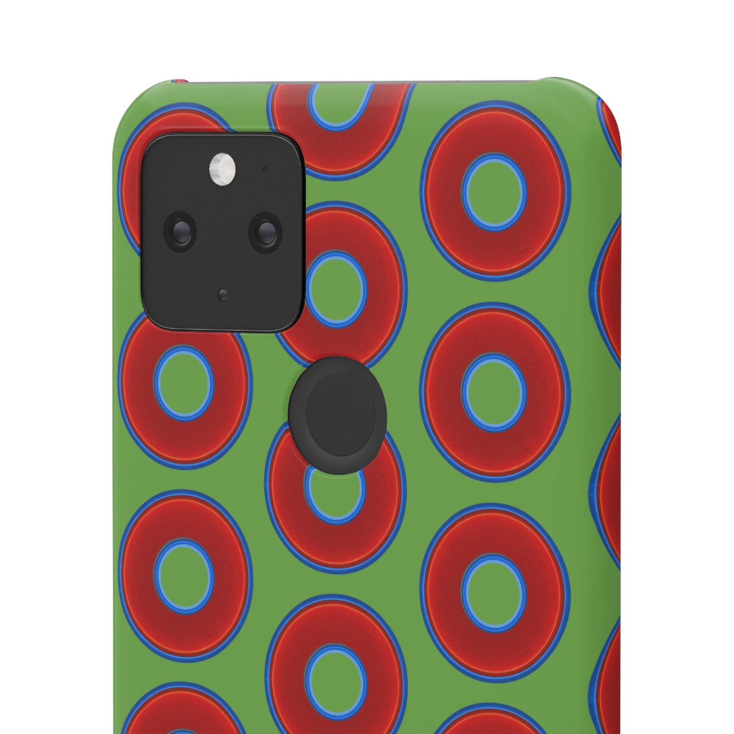 <Lumpy Donut Snap Case - red vivid donut print w/light green background