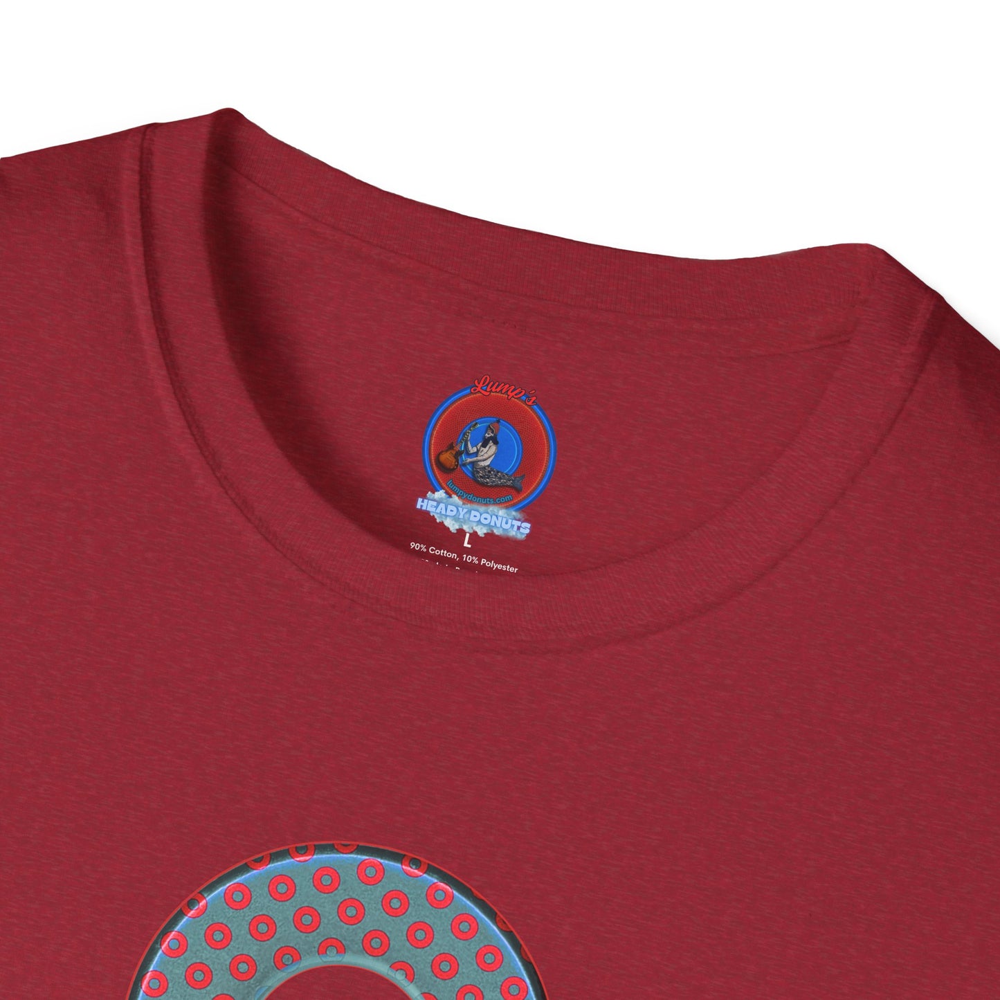 Plain Donuts/Unisex Soft-Style - "Plain Electric Paradoxical Donuts" - steel blue/red donuts