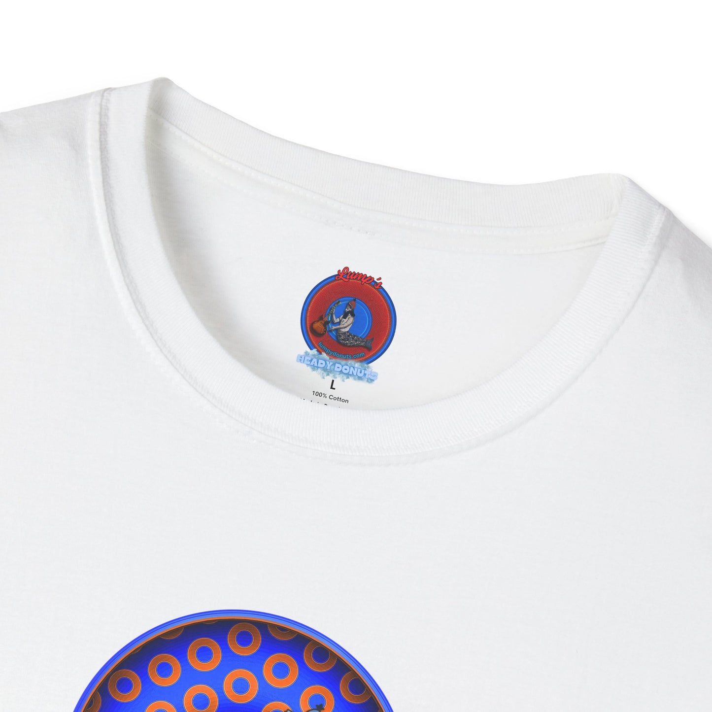 Classic Donut Tee - Unisex Soft-Style - "Diedrich Knickerbocker's Donut" - blue/orange caviar paradox donut - variant 2