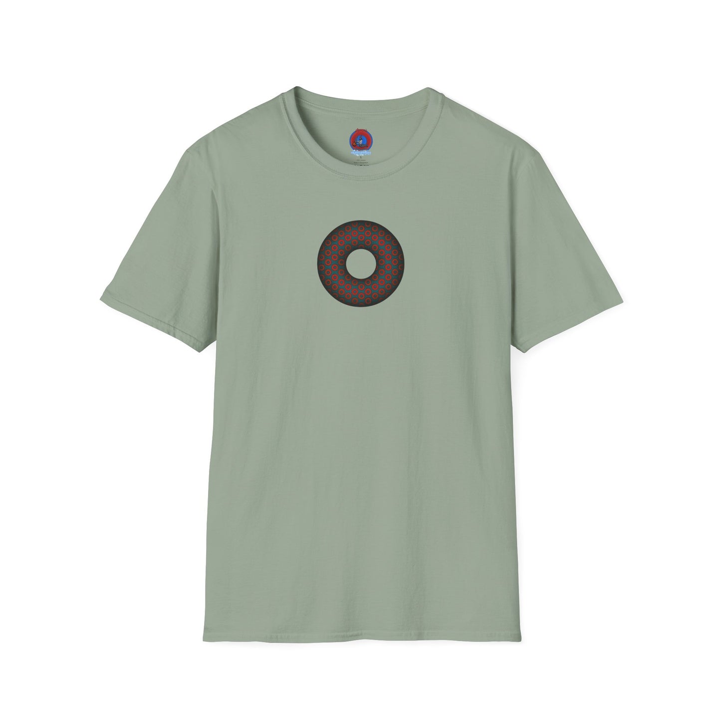 Plain Donuts/Unisex Soft-Style - "Plain Paradoxical Grided Donuts" - red/faded navy donuts