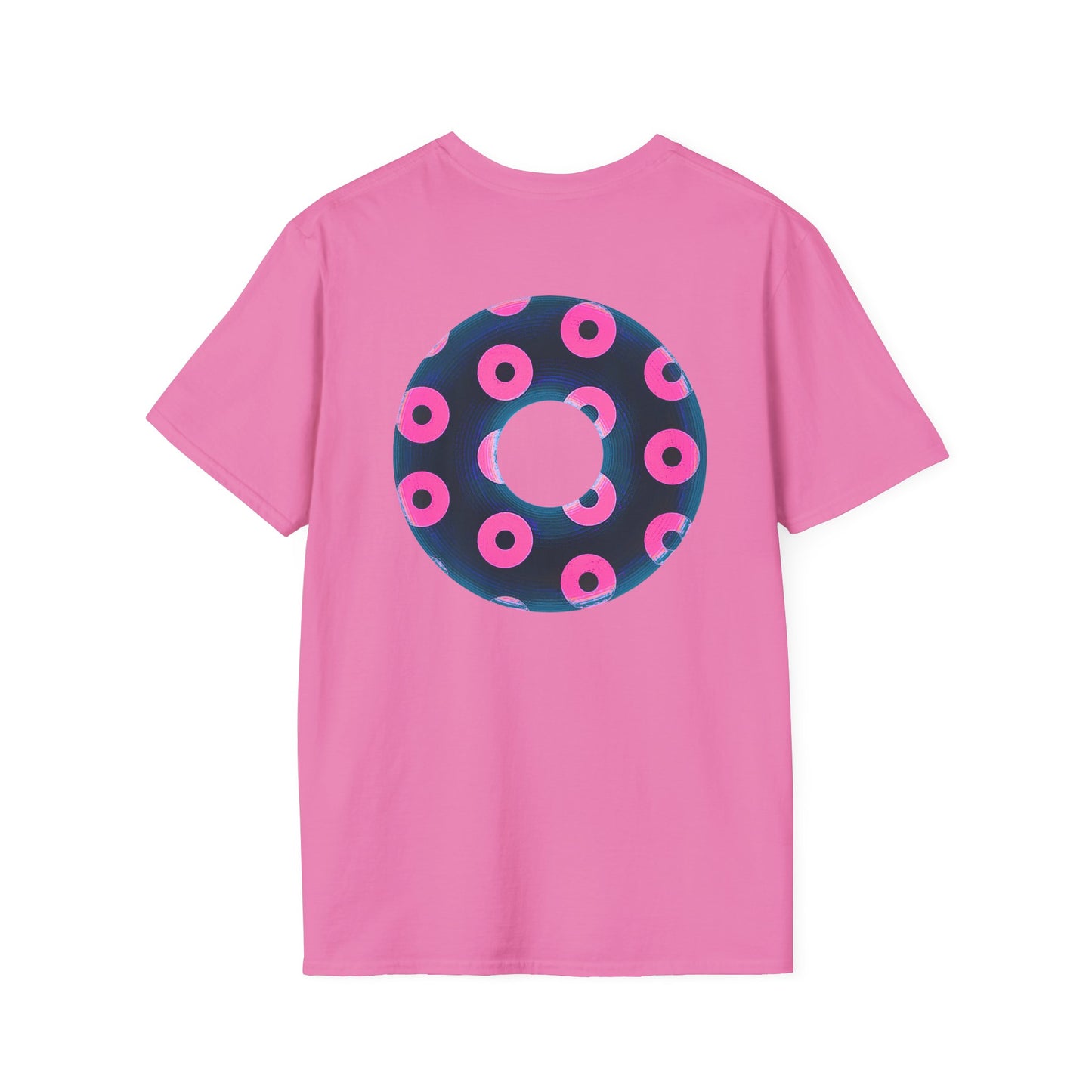 Copy of Plain Donuts/Unisex Soft-Style - "Plain Blimpy Paradoxical Donuts" - dark steel blue/vivid magenta donuts