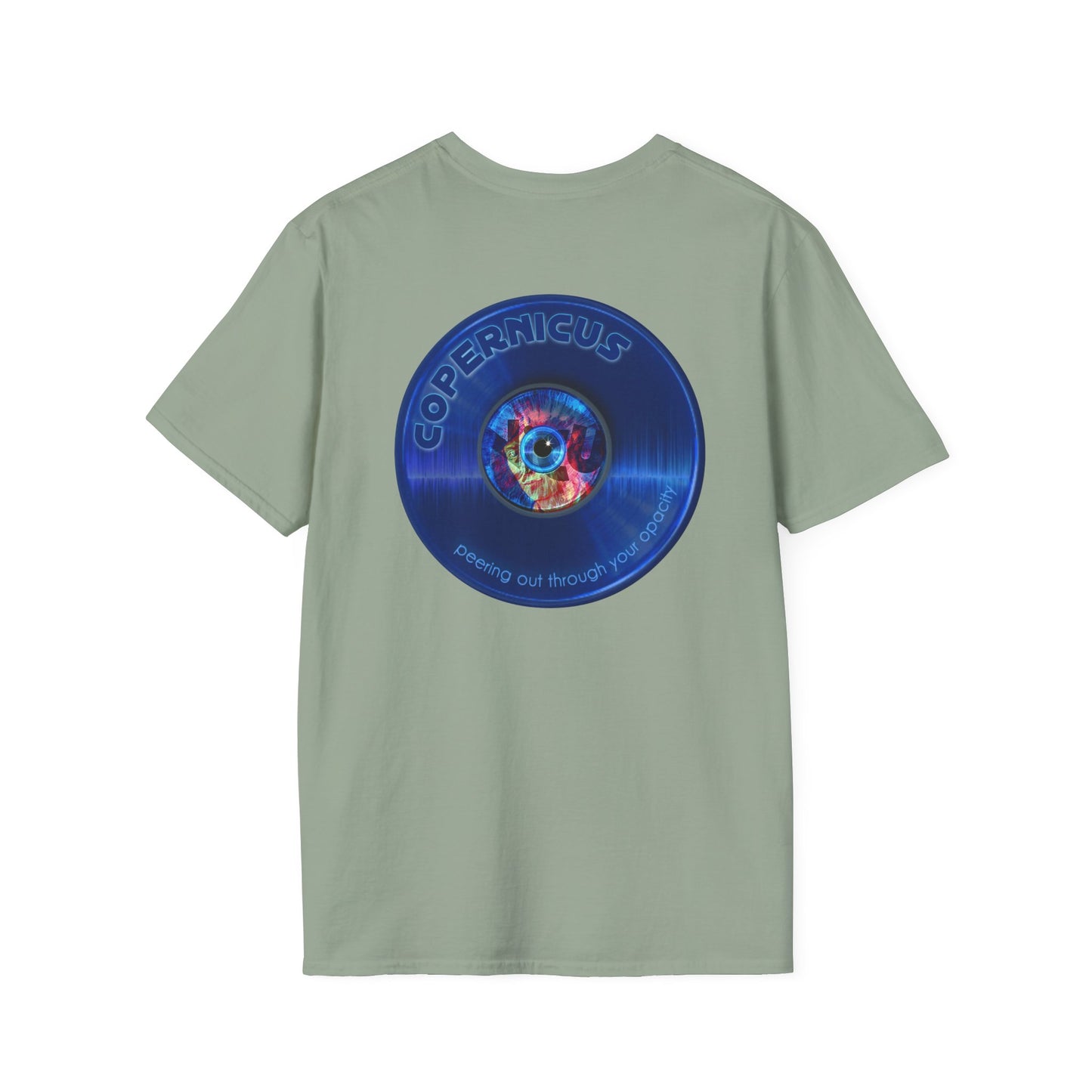 Classic Donut Tee - Unisex Soft-Style - "Drunken Copernicus" - series 1.0 - blue donut - variant 2