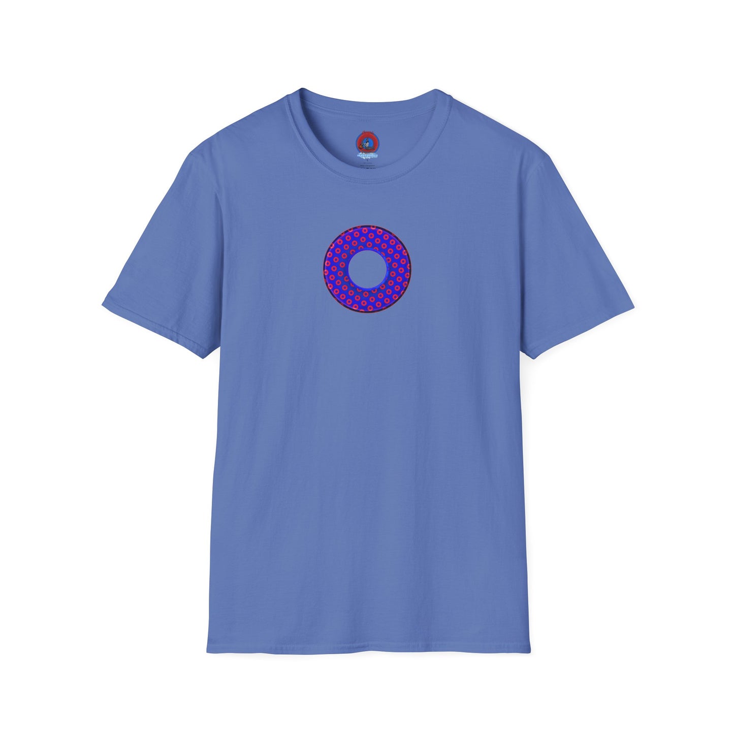 Plain Donuts/Unisex Soft-Style - "Plain Electric Paradoxical Donuts" - dark royal blue/red donuts
