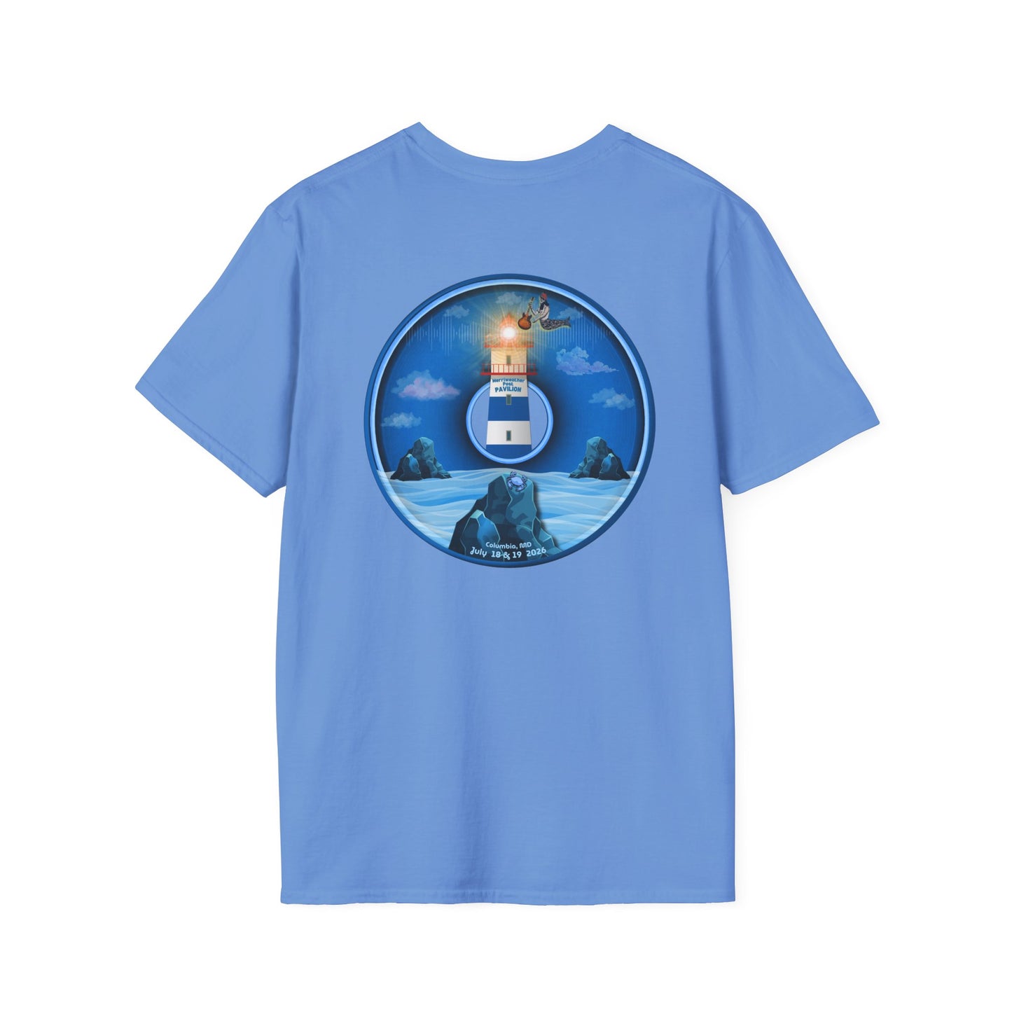 Classic Donut Tee - Unisex Soft-Style - "Merriweather Crab Pâté Feast Donuts" - surreal blue/blue cartoon donut