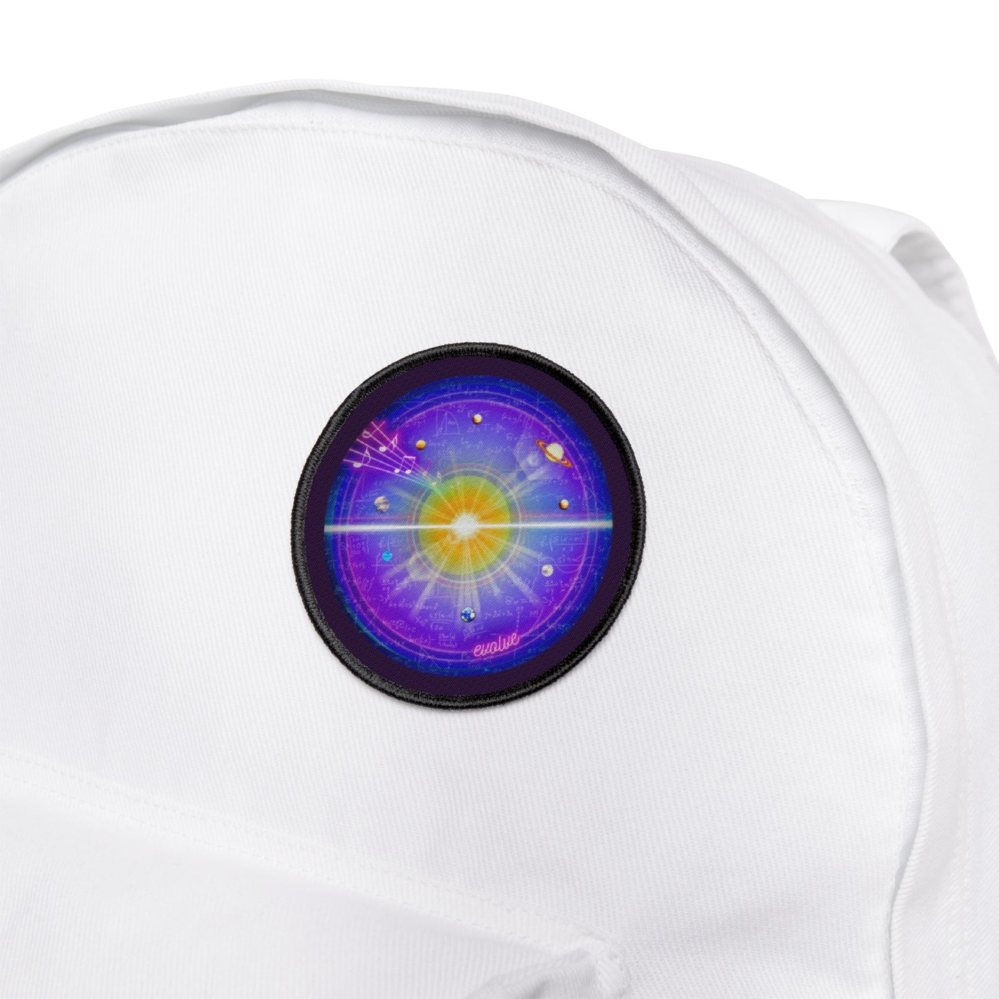 Iron-On Donut Patch - "The Quite Profound Donut " - vivid purple/magenta solar donut