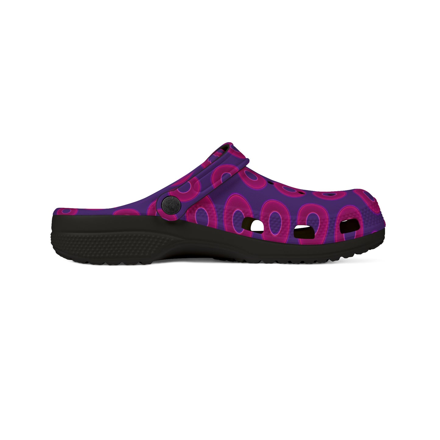 Spatchcocks - donut slip-on shoes - vivid magenta donuts w/dark purple background [unisex]