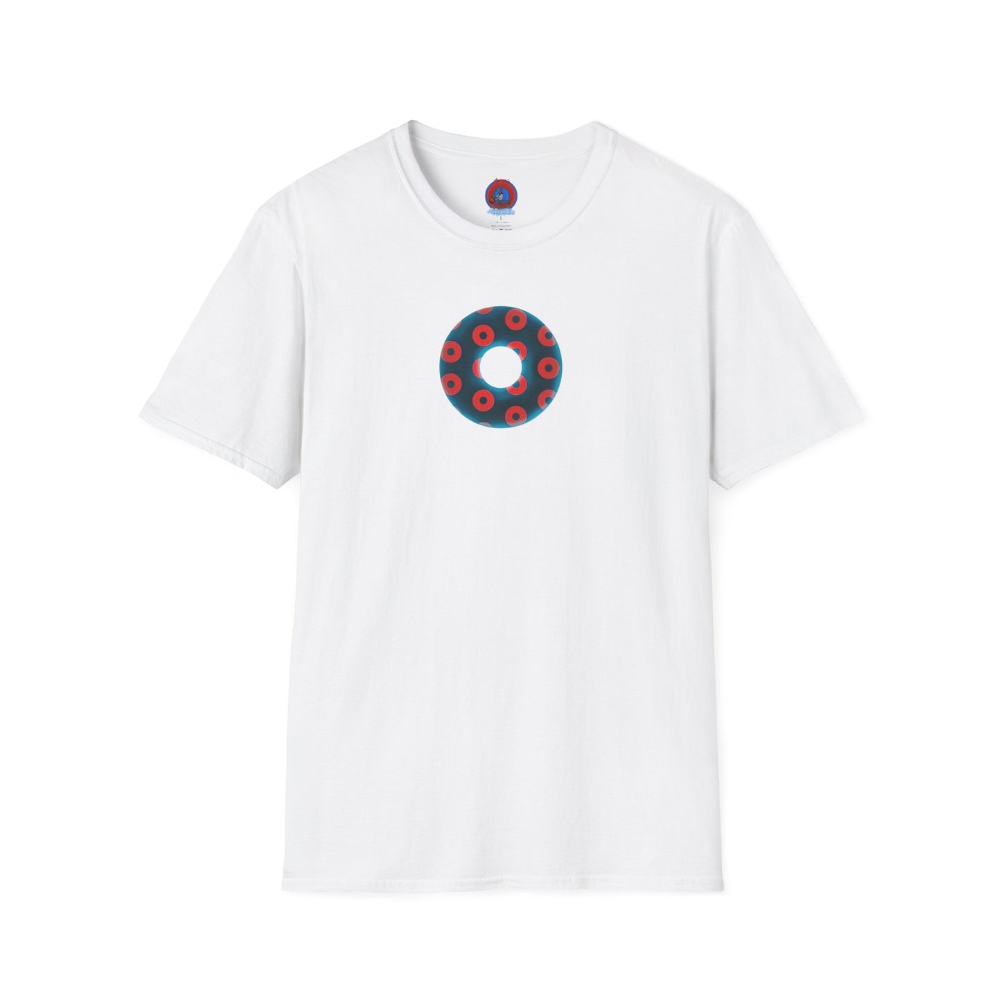 Plain Donuts/Unisex Soft-Style - "Plain Blimpy Paradoxical Donuts" - steel blue/red donuts