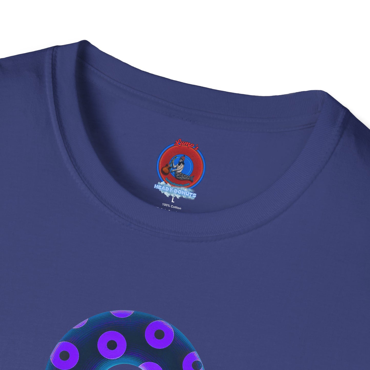 Plain Donuts/Unisex Soft-Style - "Plain Blimpy Paradoxical Donuts" - dark steel blue/vivd dark purple donuts