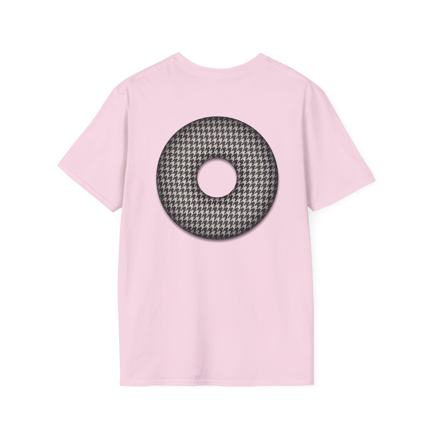Classic Donut Tee - Unisex Soft-Style - "Ricky's High Phasion Trailer Park Donut" - houndstooth donut