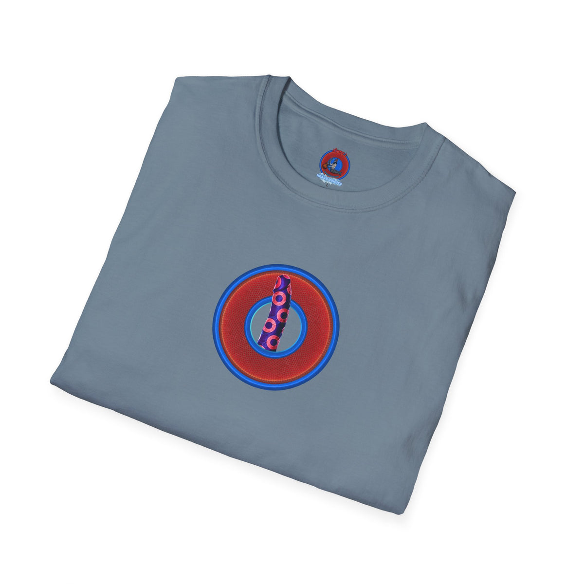 Classic Donut Tee - Unisex Soft-Style - "Sir Richard's Phamous Donut" - series 1.0  - variant 1 - red/blue paradox donut