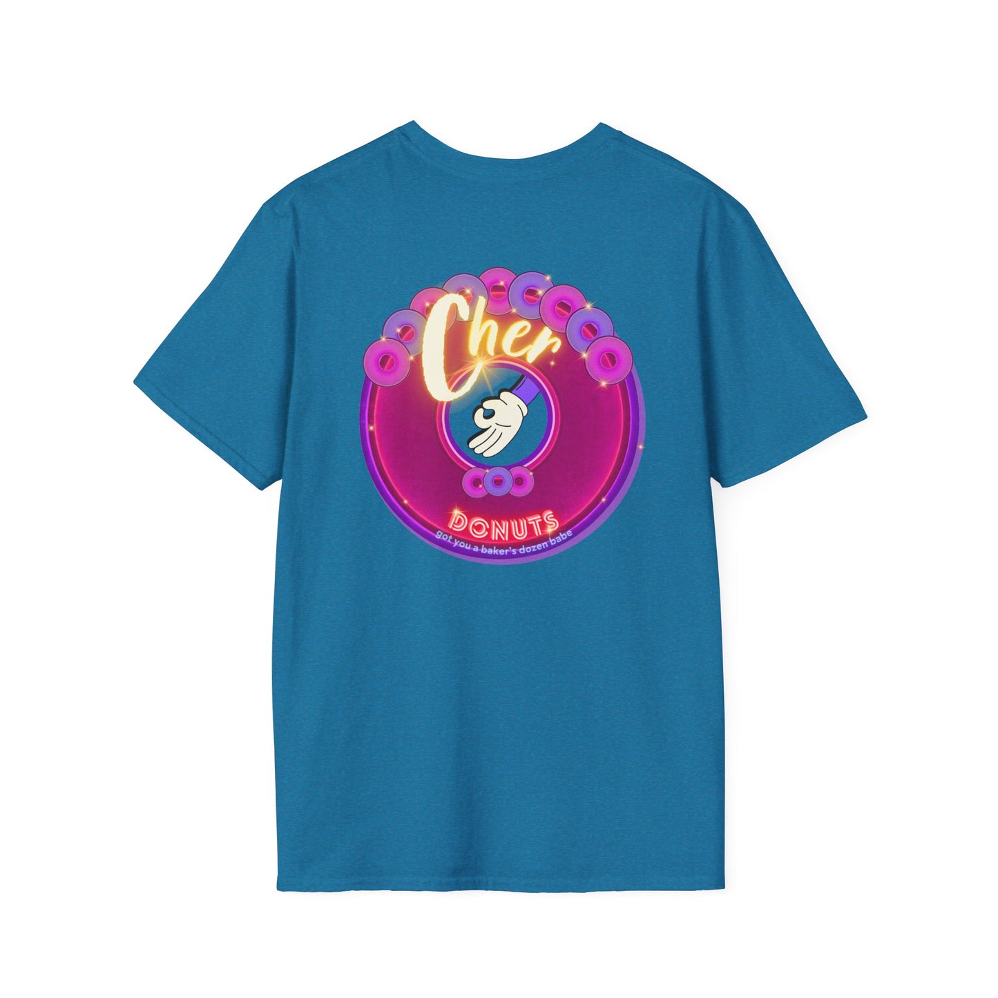 Classic Donut Tee - Unisex Soft-Style - "Chering is Caring Donut' - vivid magenta/purple donut