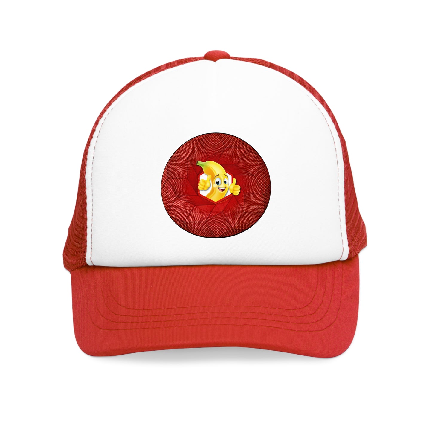 Lumpy Trucker Hat - "The Day that You Arrive" - variant 5 - red [cubed] donut