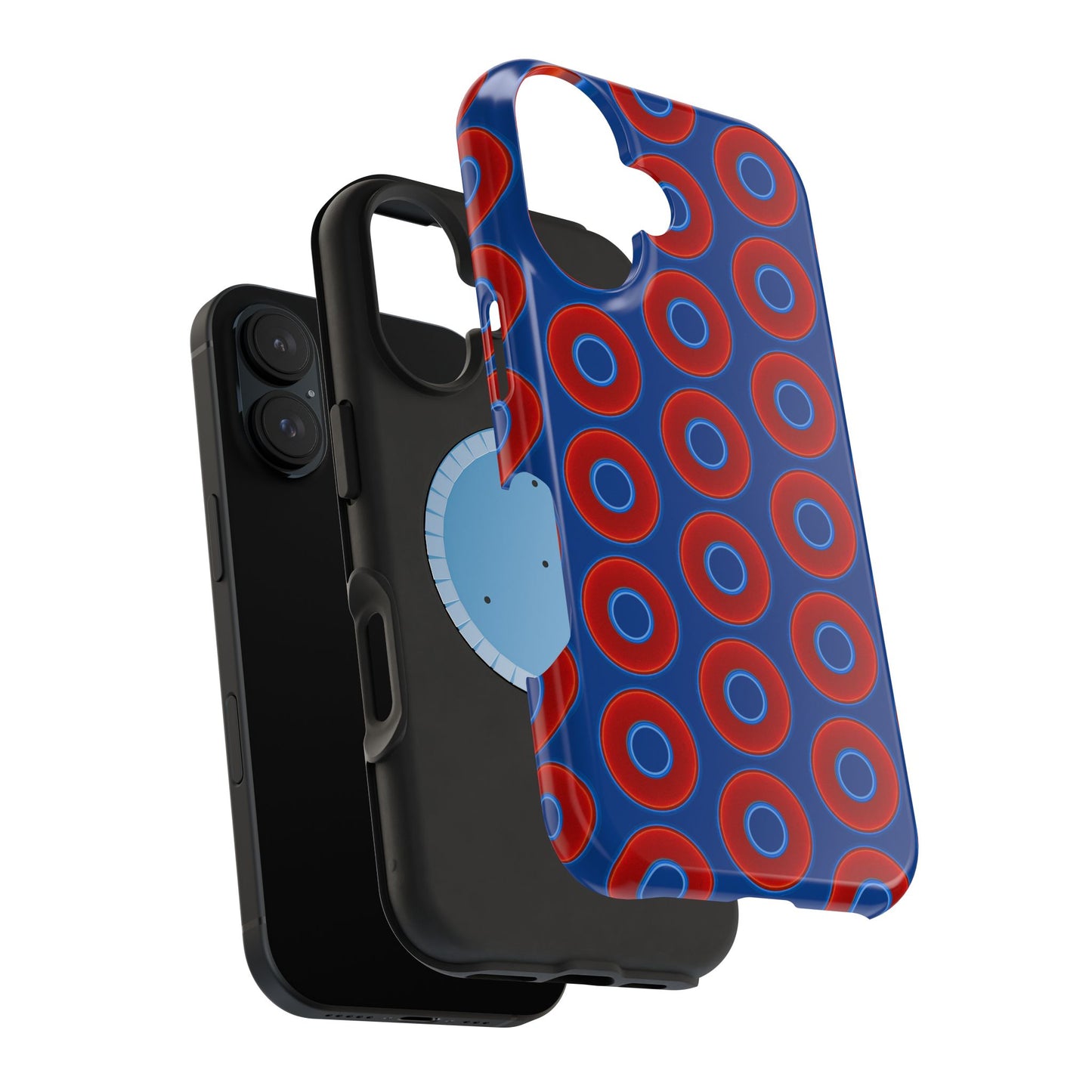 Magnetic Tough Donut Case - red vivid donut print w/dark blue background