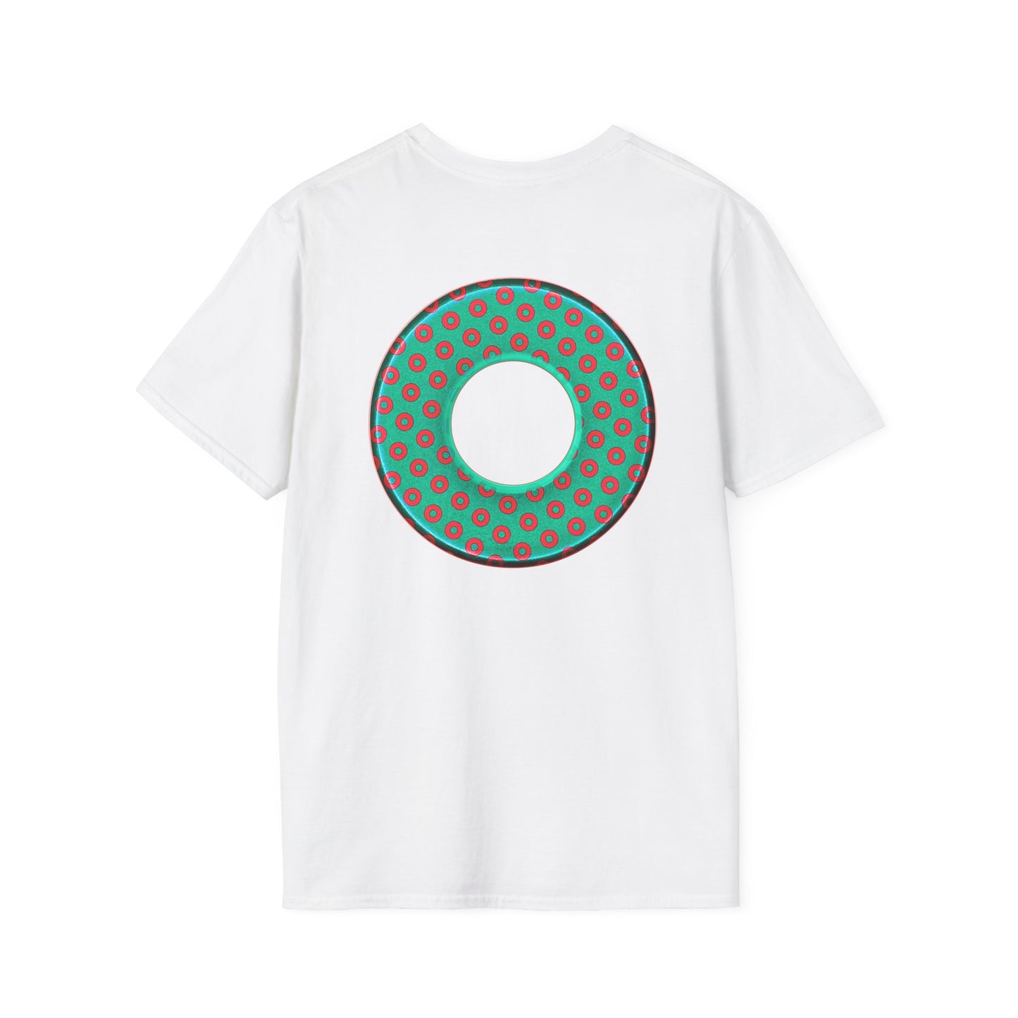 Plain Donuts/Unisex Soft-Style - "Plain Electric Paradoxical Donuts" - light green/red donuts