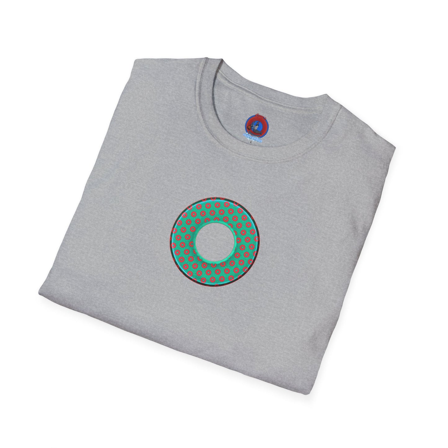 Plain Donuts/Unisex Soft-Style - "Plain Electric Paradoxical Donuts" - light green/red donuts