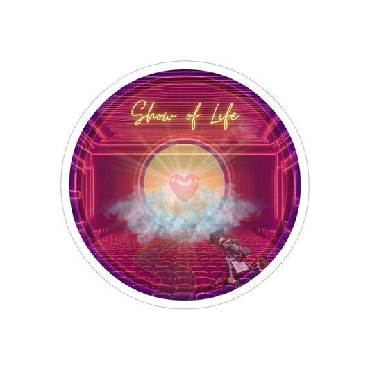 Donut Bumper/Outdoor Sticker - "The Donut of Life" - series 1.0 - variant 1 - purple picture donut - [Die-Cut] 6"x 6"