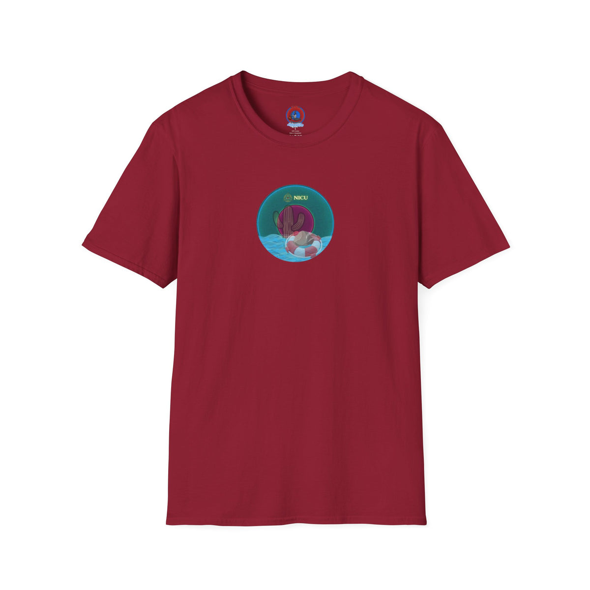 Classic Donut Tee - Unisex Soft-Style - "Masonic Donut of Rites" - series 1.0  - vivid dark teal donut