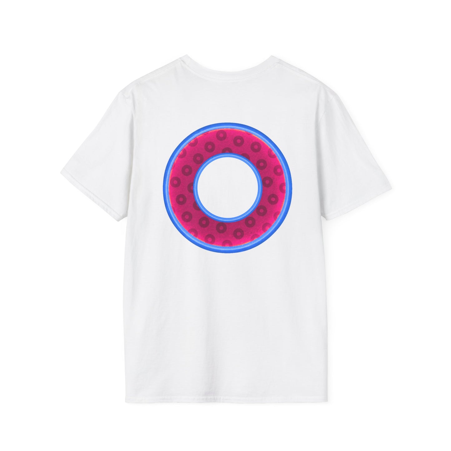 Plain Donuts/Unisex Soft-Style - "Plain Wide Mouthed Paradoxical Donuts" - bright magenta/light blue royal blue donuts