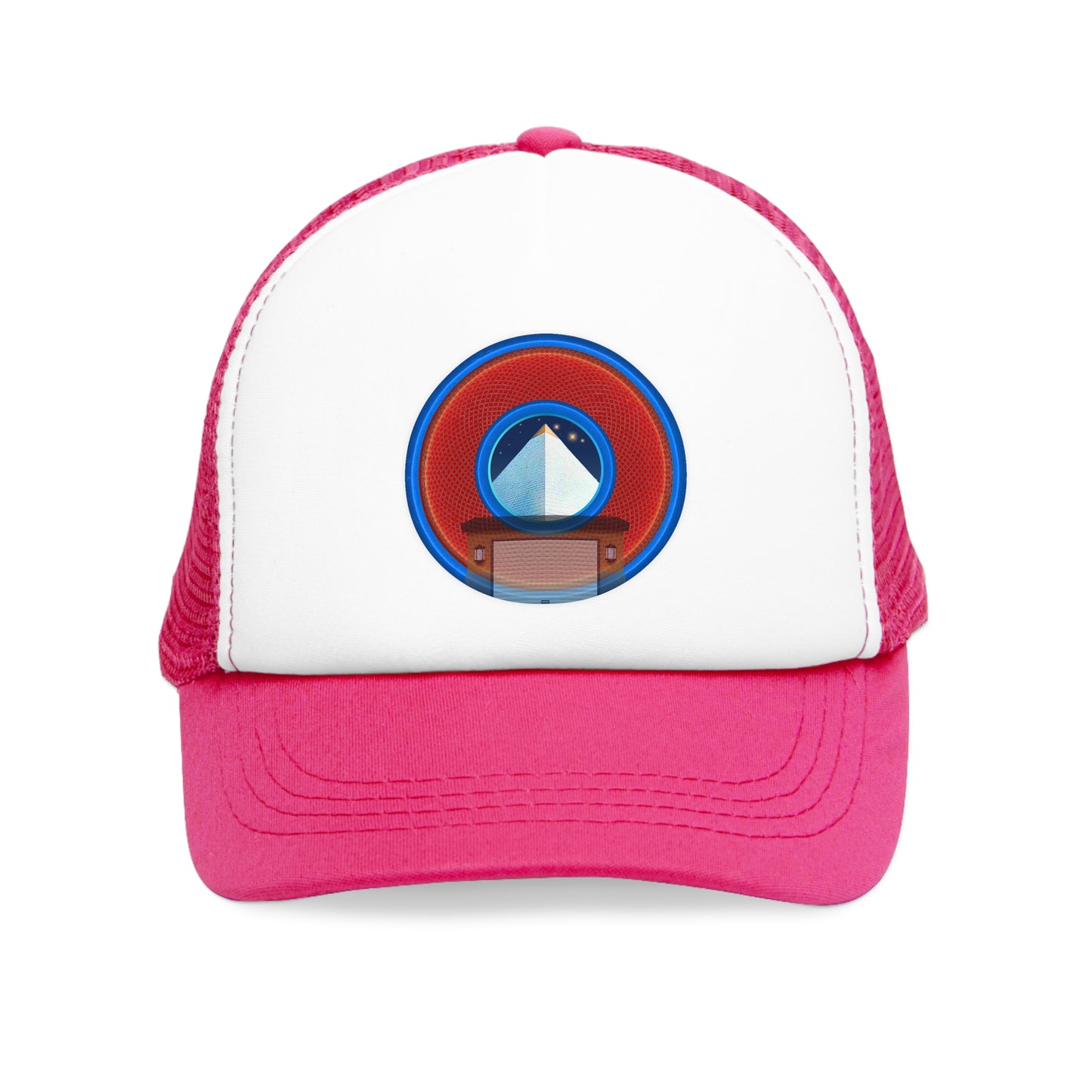 Lumpy Trucker Hat - "Limestone Blocks so Large" - variant 5 - red traditional donut