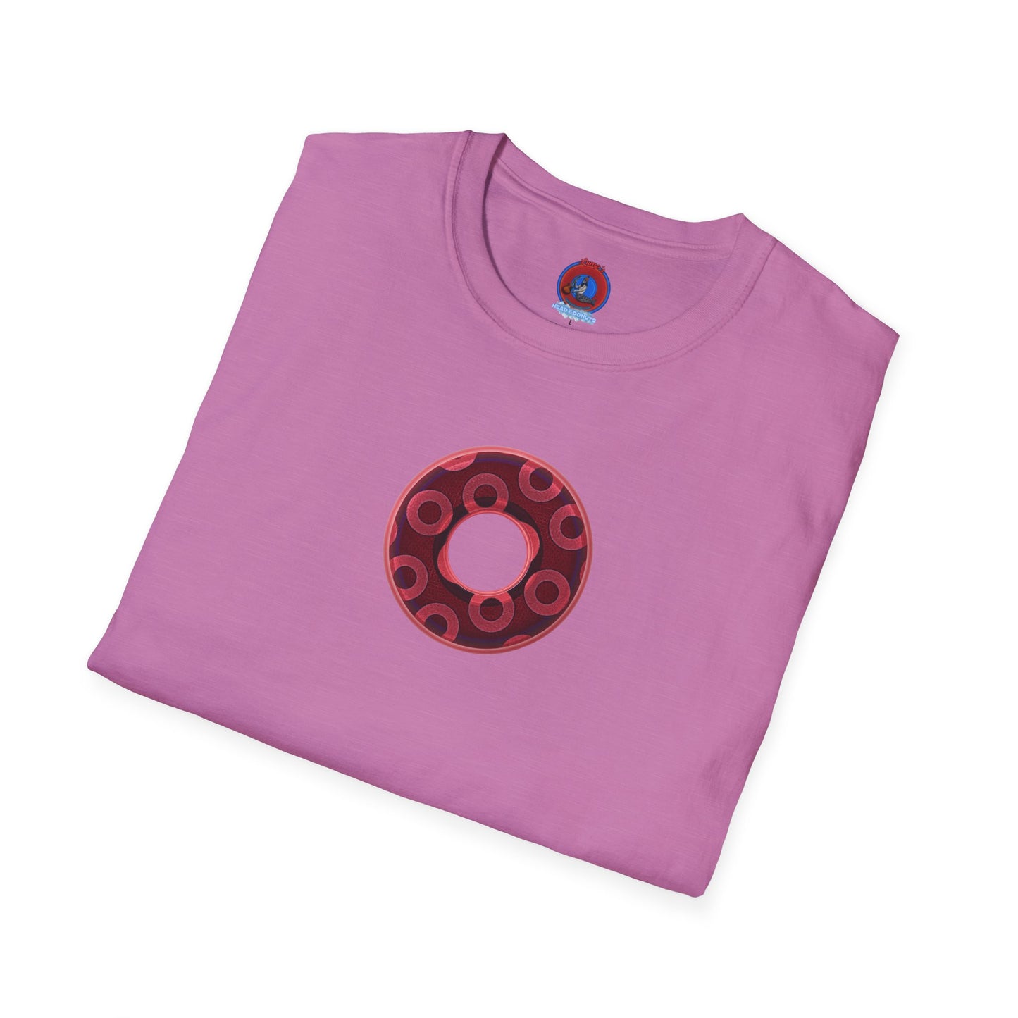Plain Donuts/Unisex Soft-Style - "Plain Rustic Paradoxical Donuts" - magenta/burgundy donuts