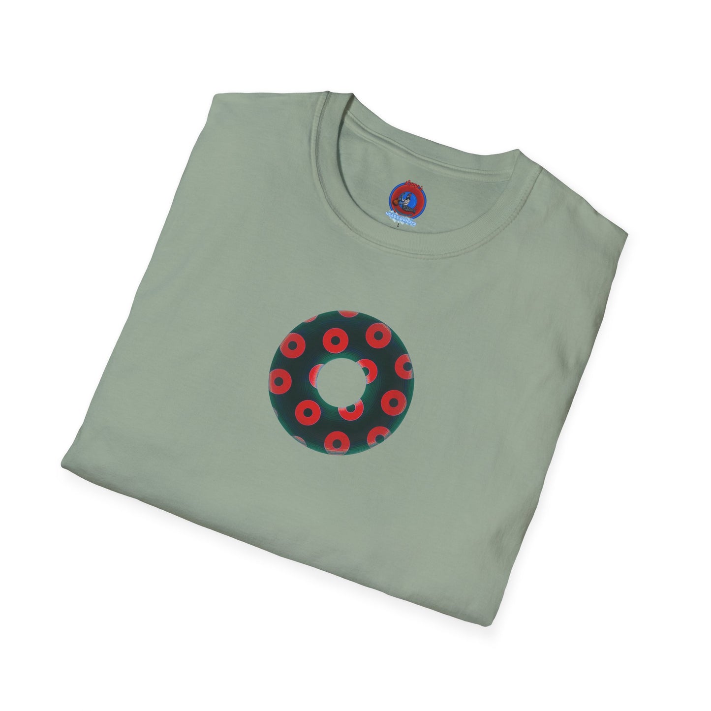 Plain Donuts/Unisex Soft-Style - "Plain Blimpy Paradoxical Donuts" - dark green/red donuts