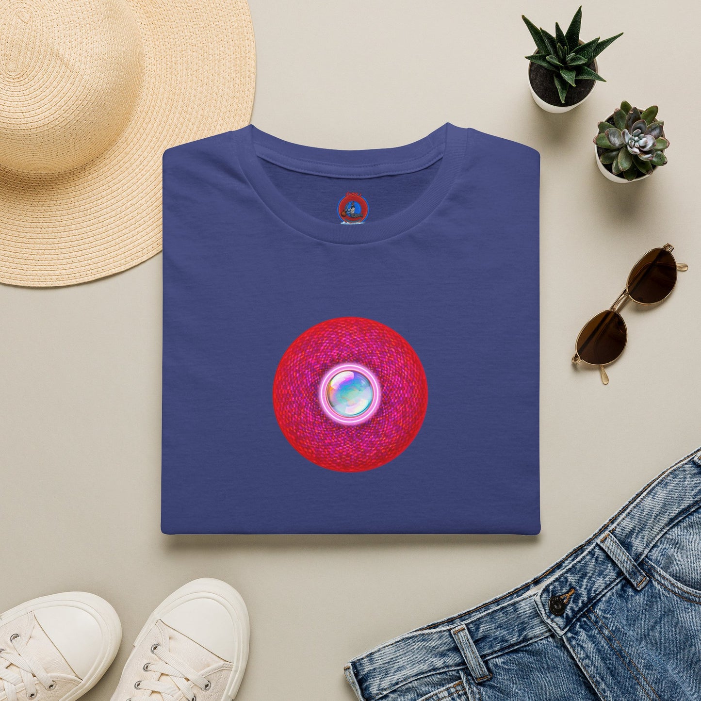 Classic Donut Tee - Unisex Soft-Style - "The Crystal Ballers Donut' - magenta pixilated donut