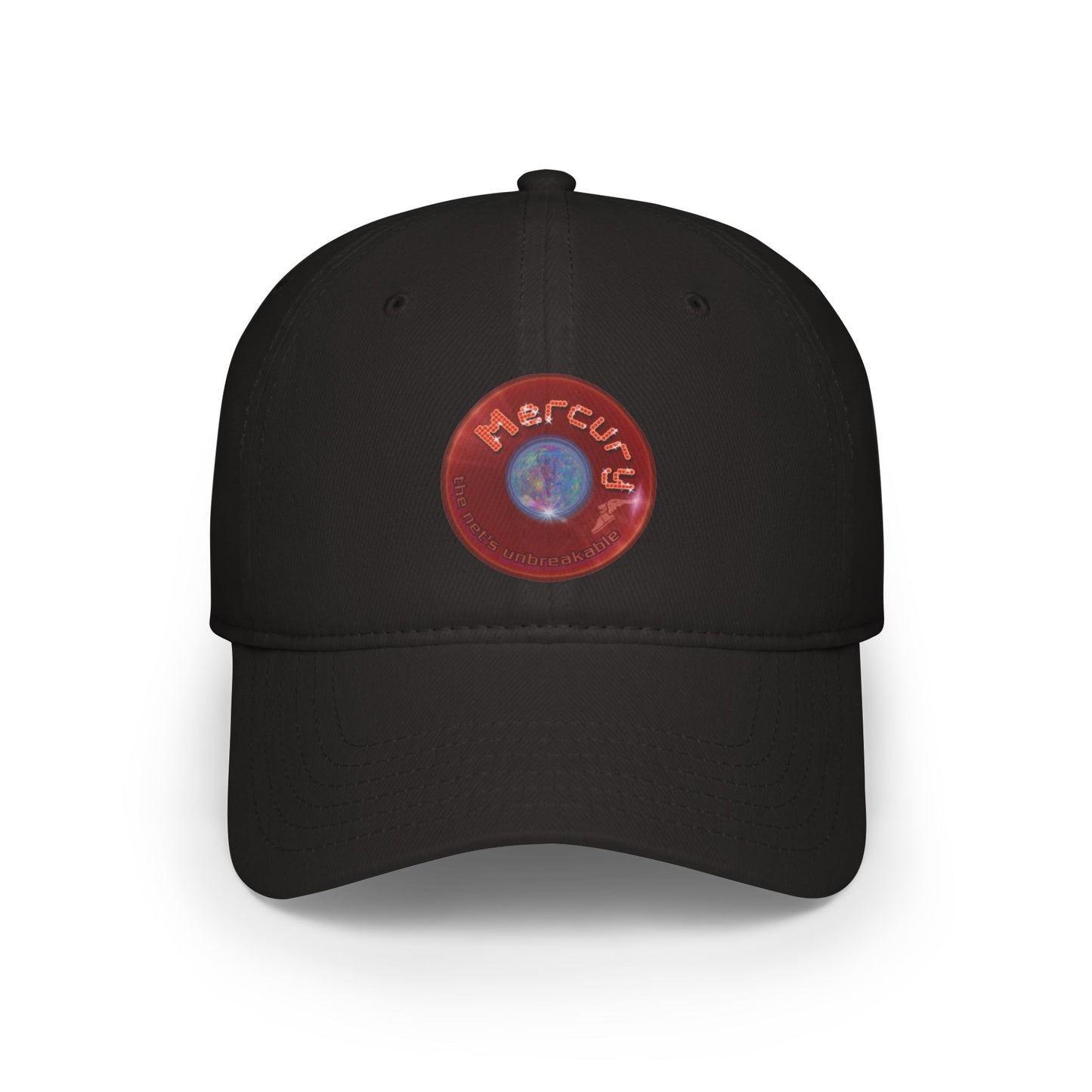 Lumpy Donut Baseball Cap - "Donut of the Gods" - variant 5 - vivid red record donut w/