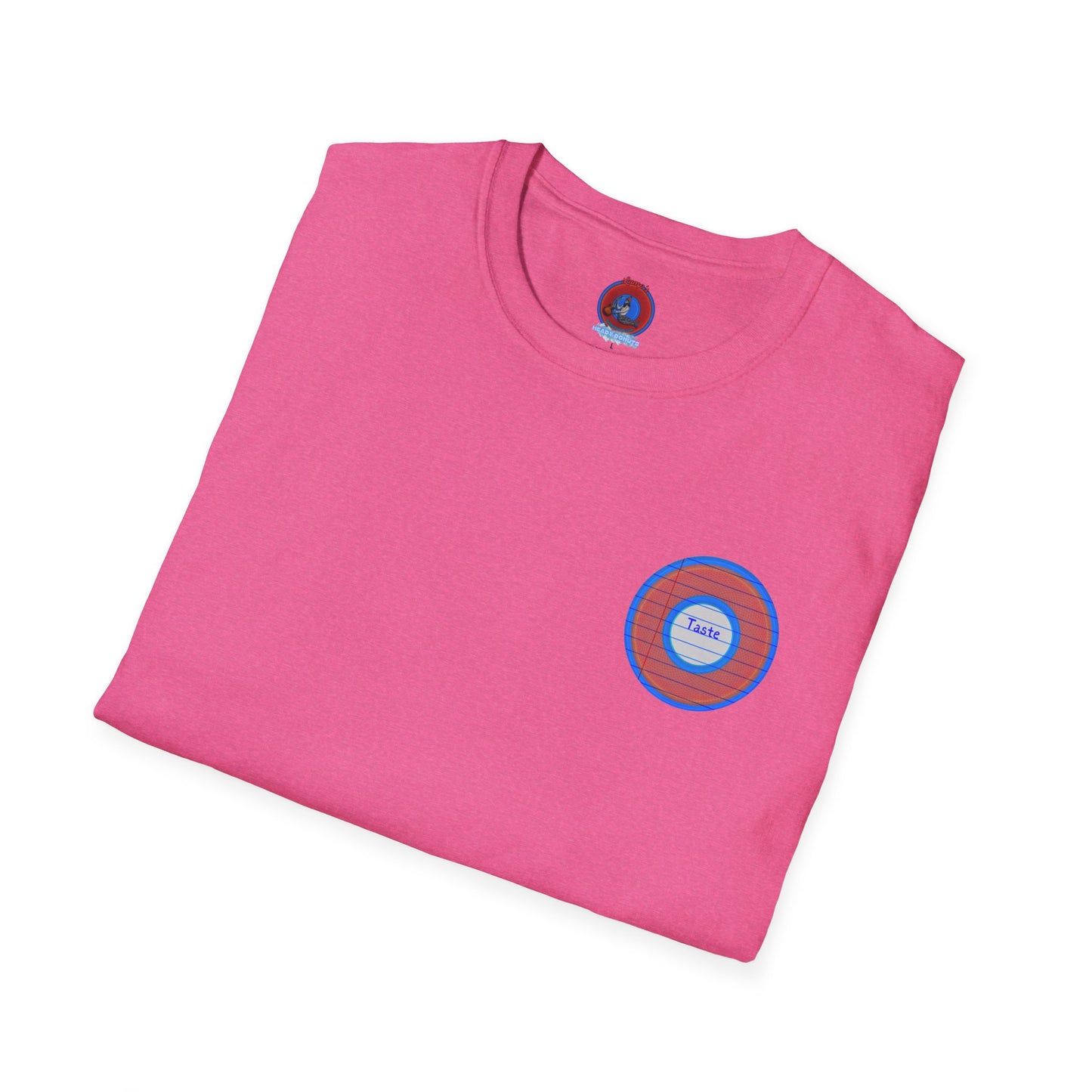 Classic Donut Tee - Unisex Soft-Style - "That's 1 Tasty Donut" - series 1.0  - variant 1 - red donut w/blue ink