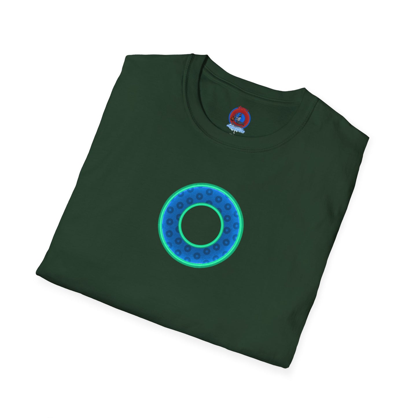Plain Donuts/Unisex Soft-Style - "Plain Wide Mouthed Paradoxical Donuts" - royal blue/mint green donuts