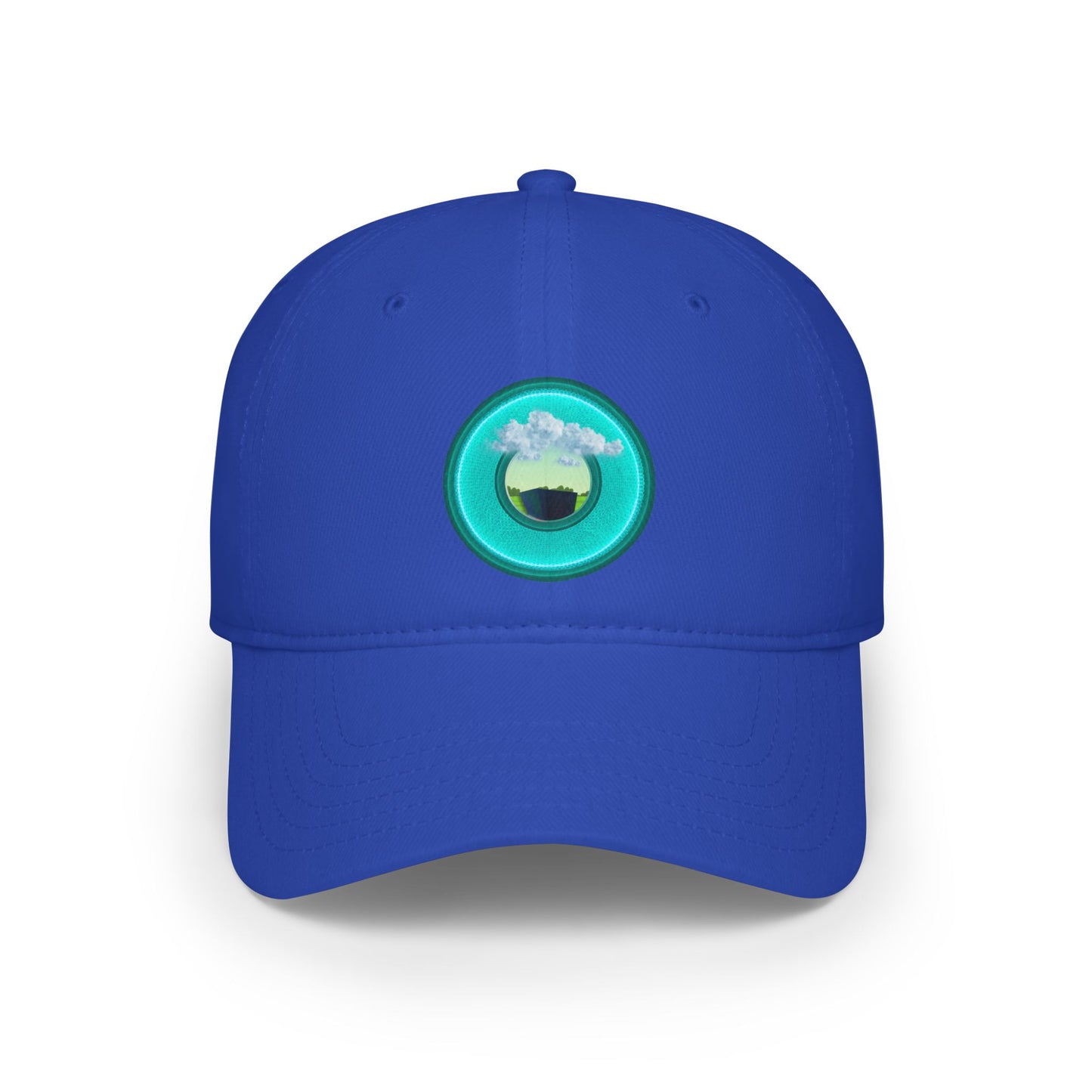 Lumpy Donut Baseball Cap - "Got Rhombus?" - variant 5 - rustic teal donut w/