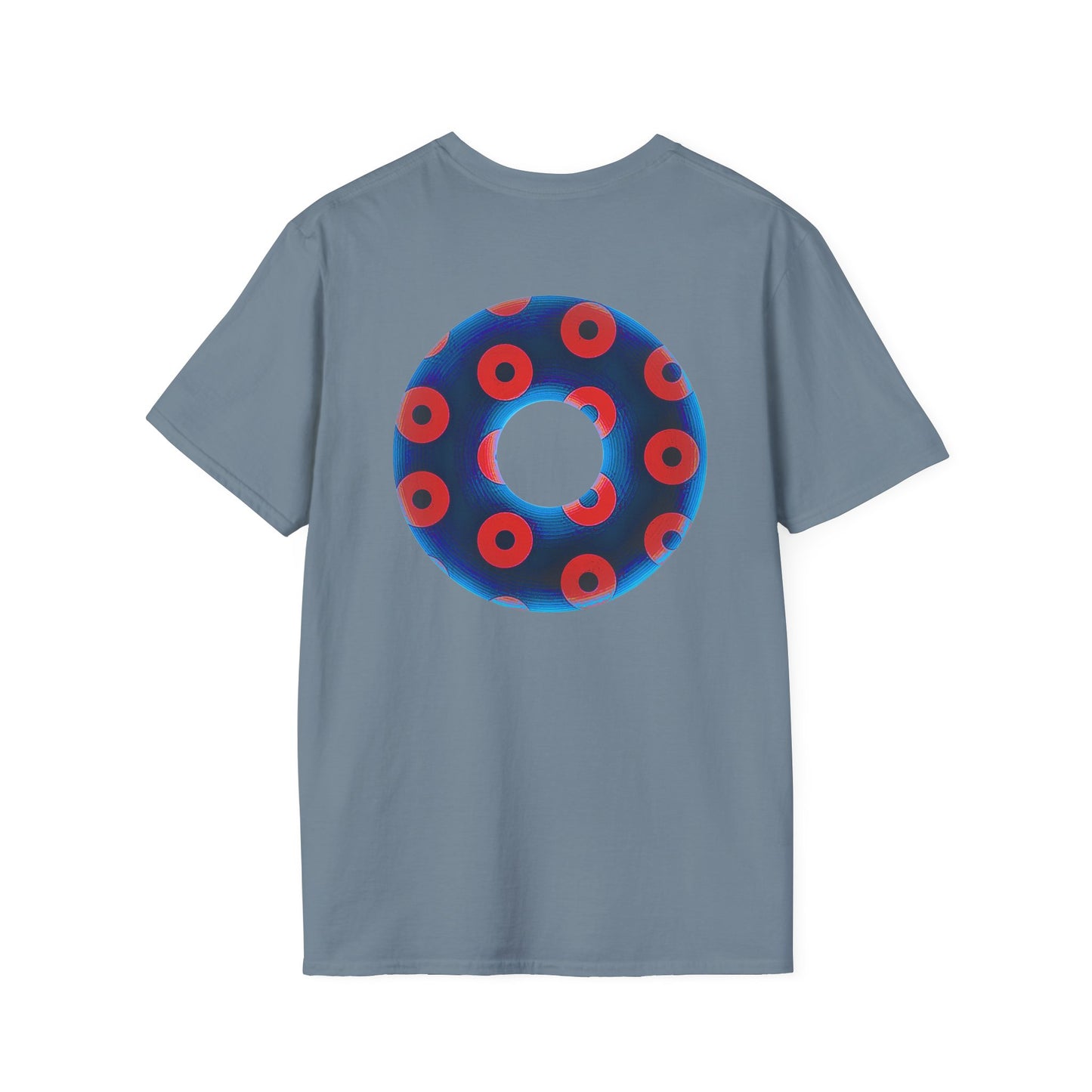 Plain Donuts/Unisex Soft-Style - "Plain Blimpy Paradoxical Donuts" - royal blue/bright red donuts