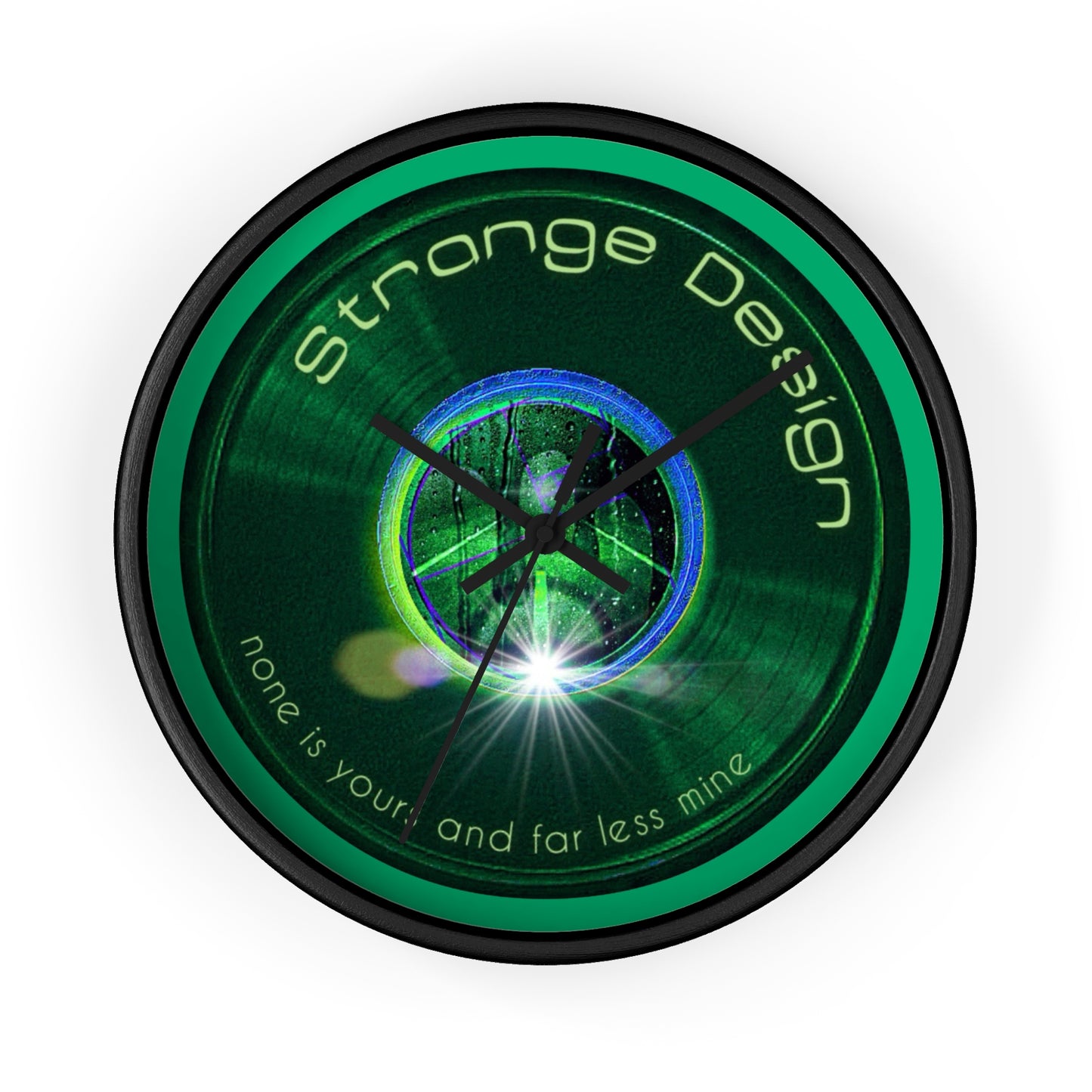 Lumpy Wall Clock - "The Strangely Designed Clock" - green vivid donut w/jade green background