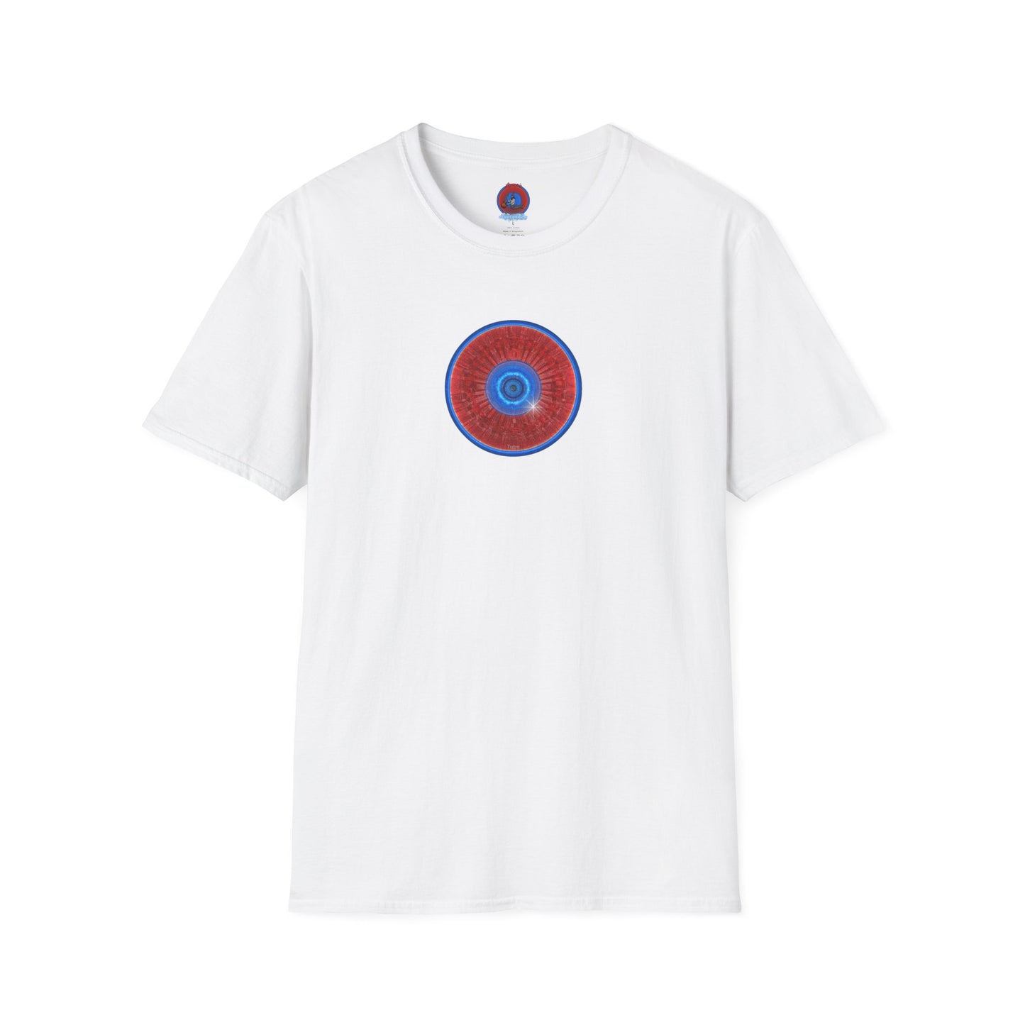 Classic Donut Tee - Unisex Soft-Style - "Graphic Translation Tee Shirt" - vivid red/blue tube donut - variant 1