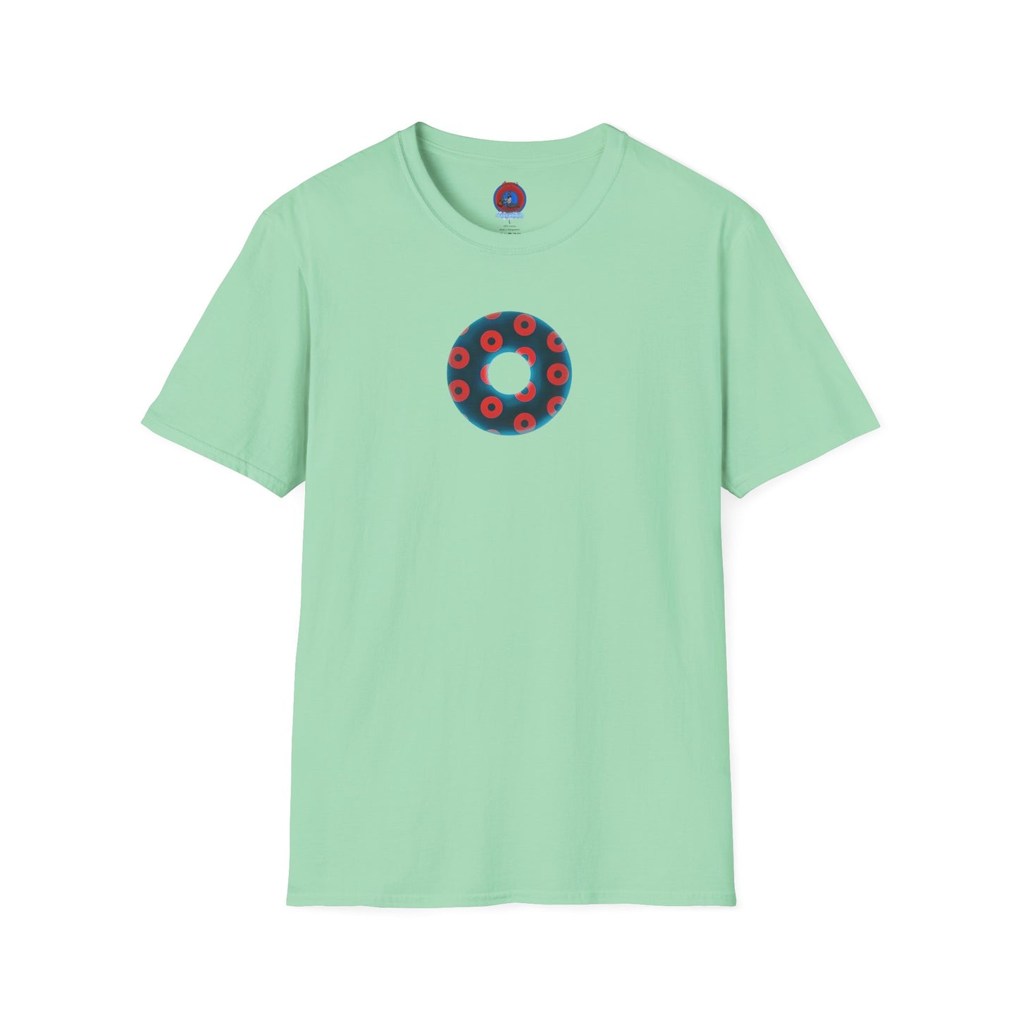 Plain Donuts/Unisex Soft-Style - "Plain Blimpy Paradoxical Donuts" - steel blue/red donuts