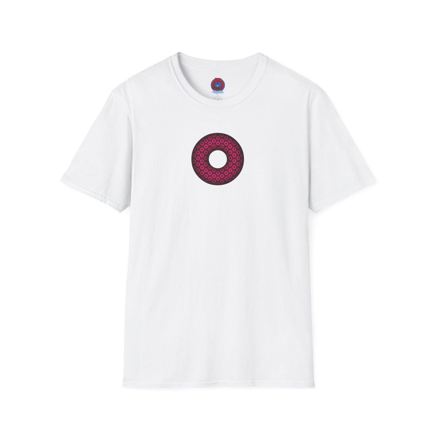 Plain Donuts/Unisex Soft-Style - "Plain Paradoxical Grided Donuts" - pink/burgundy donuts