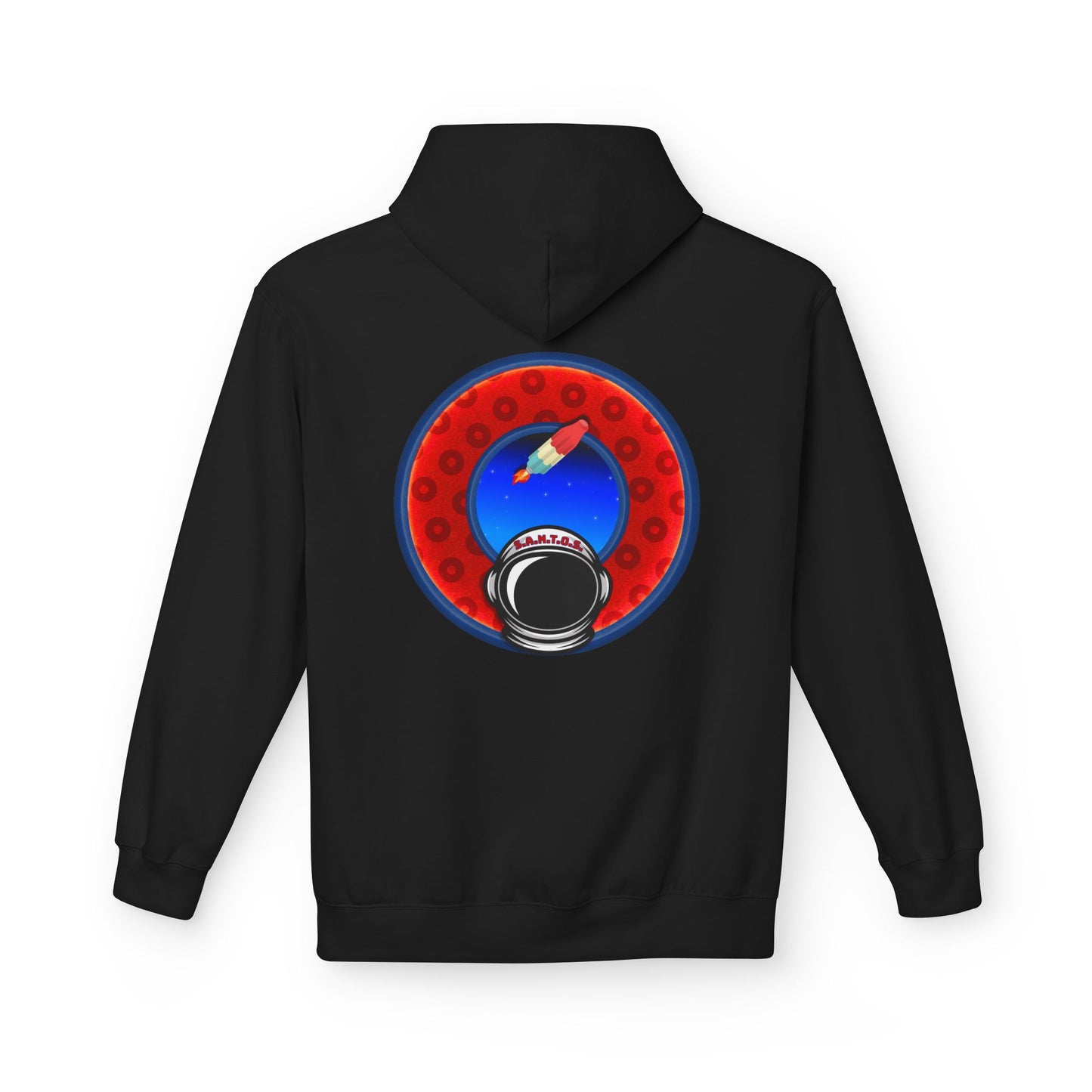 Fleece Harry Hoodies [Midweight Soft-style] - "This is What Donuts Smell Like in Space - YEMSG Donut" - w/widemouthed red/blue donut