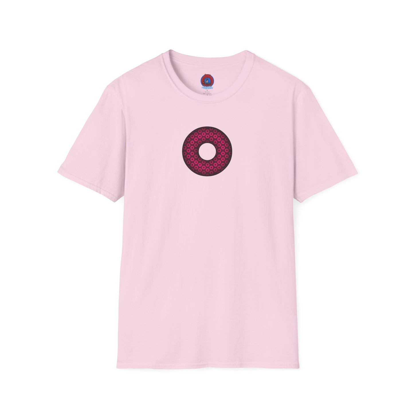 Plain Donuts/Unisex Soft-Style - "Plain Paradoxical Grided Donuts" - pink/burgundy donuts