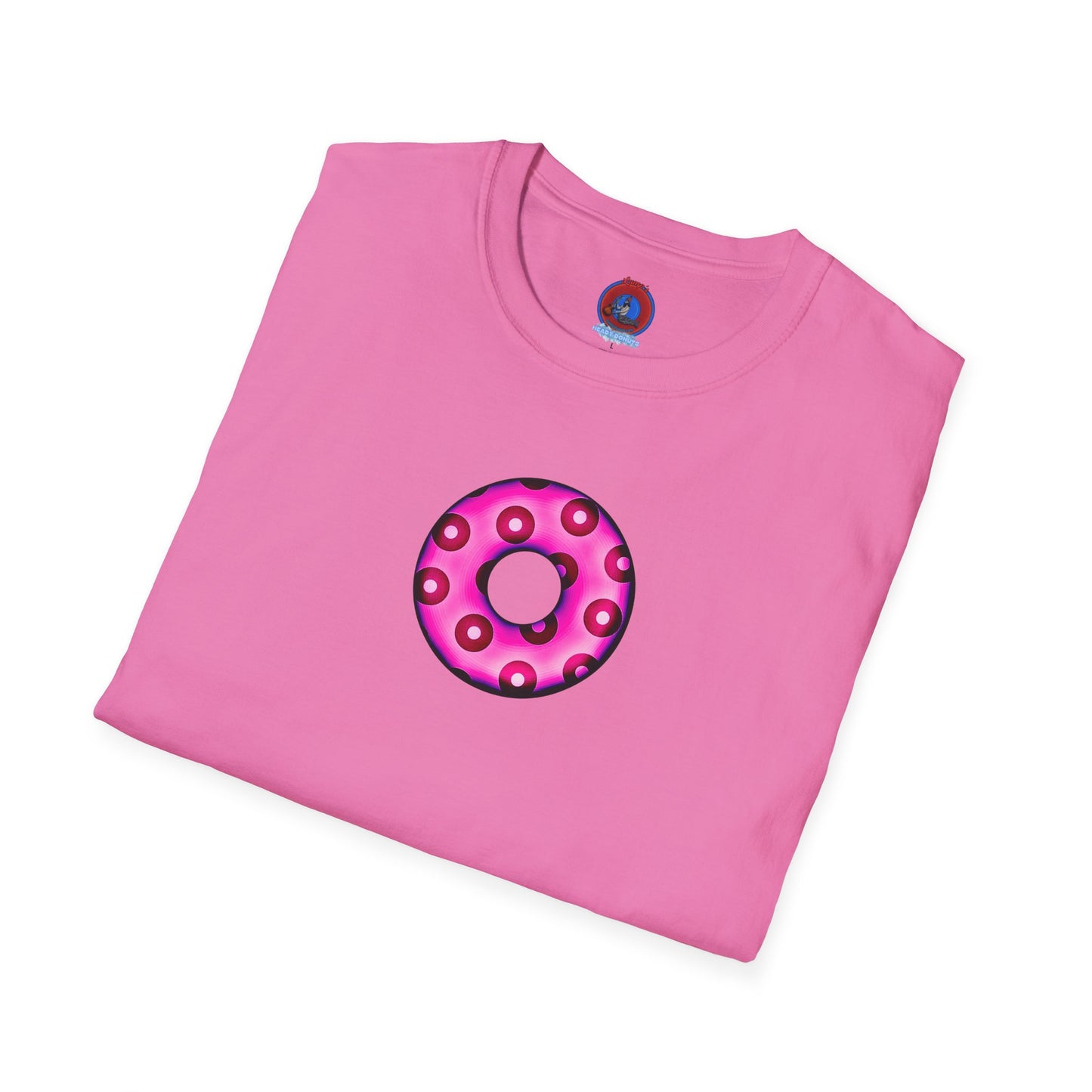Plain Donuts/Unisex Soft-Style - "Plain Blimpy Paradoxical Donuts" - bright magenta/red donuts