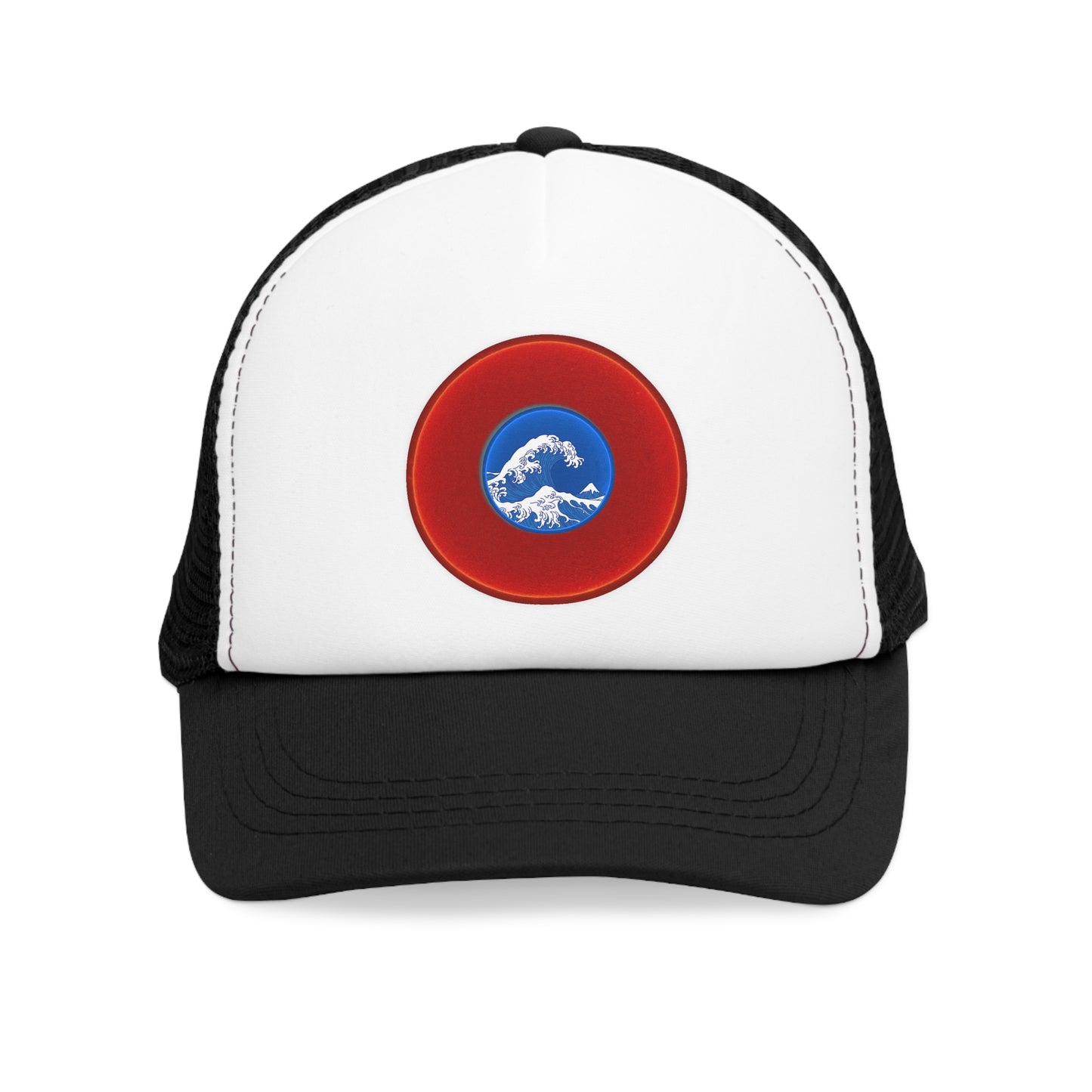 Lumpy Trucker Hat - "Sea is so Wide Donut" - red donut